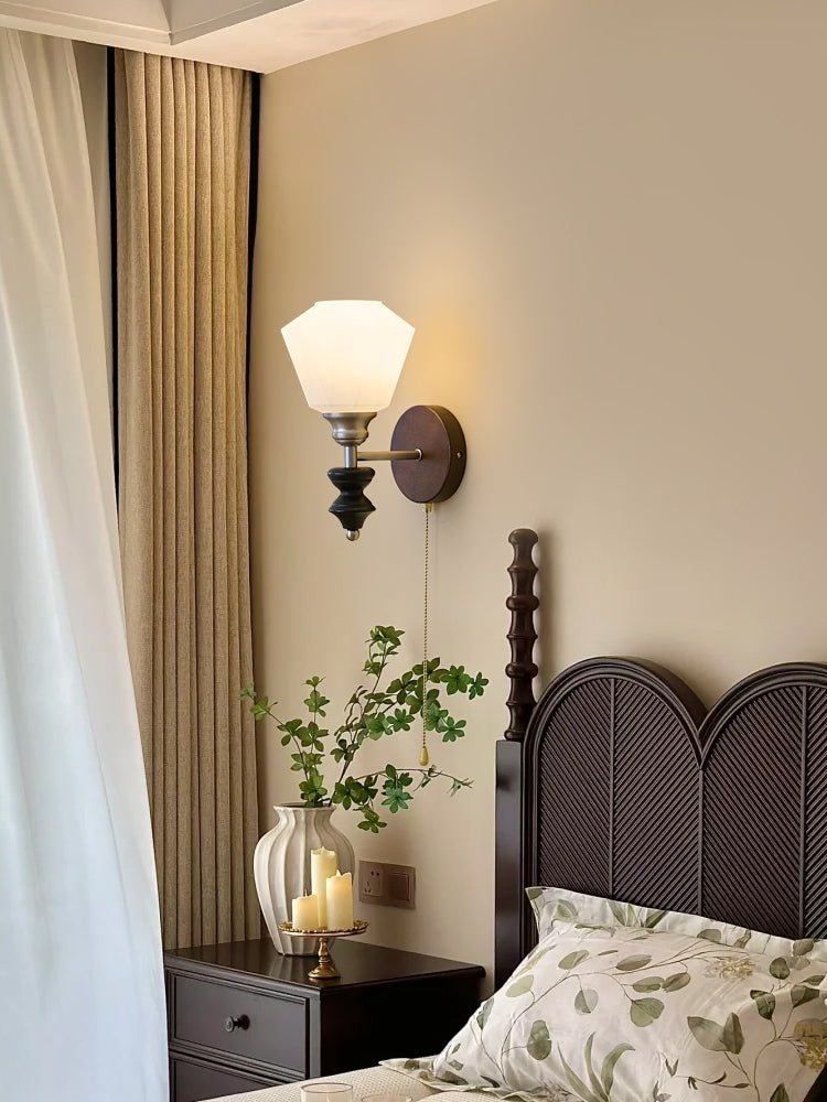 Lucille Wall Lamp - Hexagonal Glass Shade, Indoor Lighting