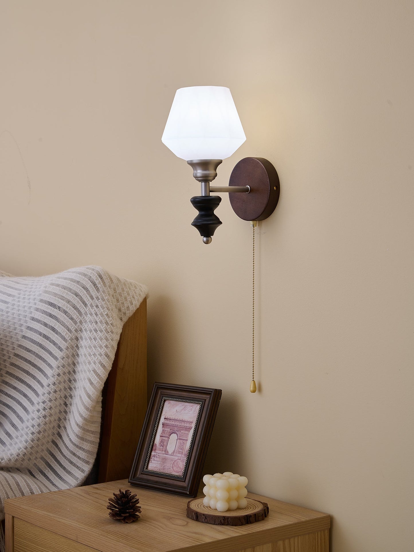 Lucille Wall Lamp - Hexagonal Glass Shade, Indoor Lighting