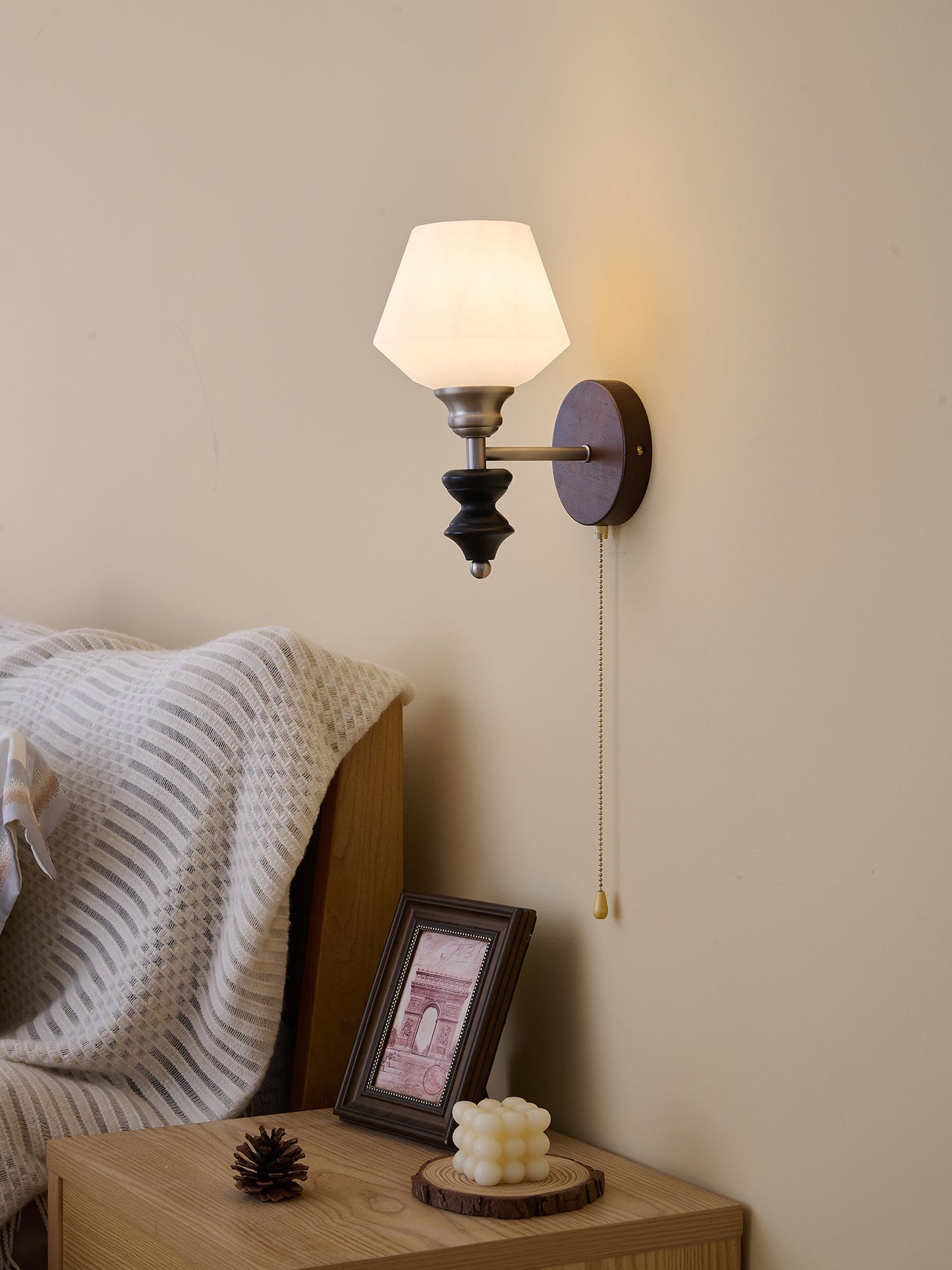 Lucille Wall Lamp - Hexagonal Glass Shade, Indoor Lighting