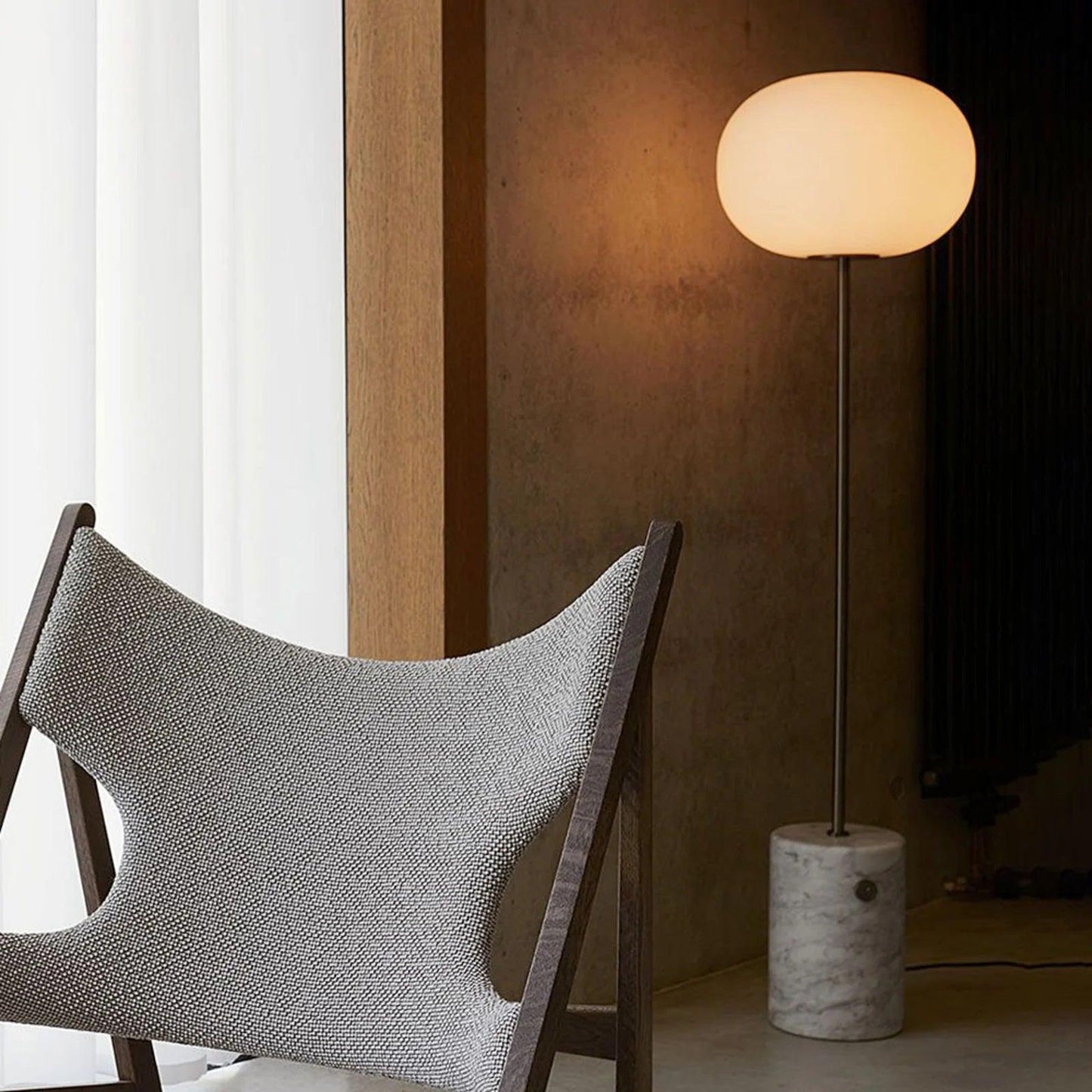 Jwda Floor Lamp with Marble Base and LED Light, Indoor