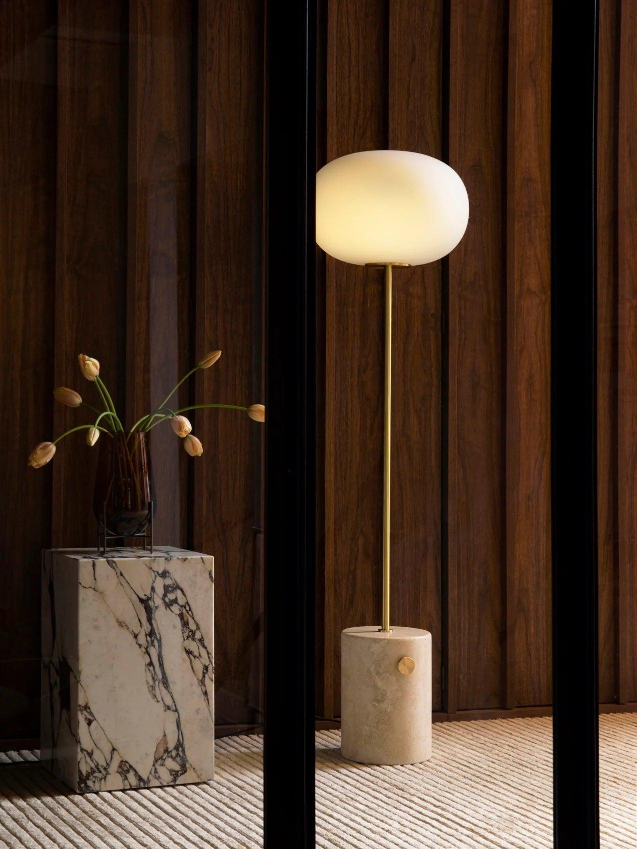 Jwda Floor Lamp with Marble Base and LED Light, Indoor