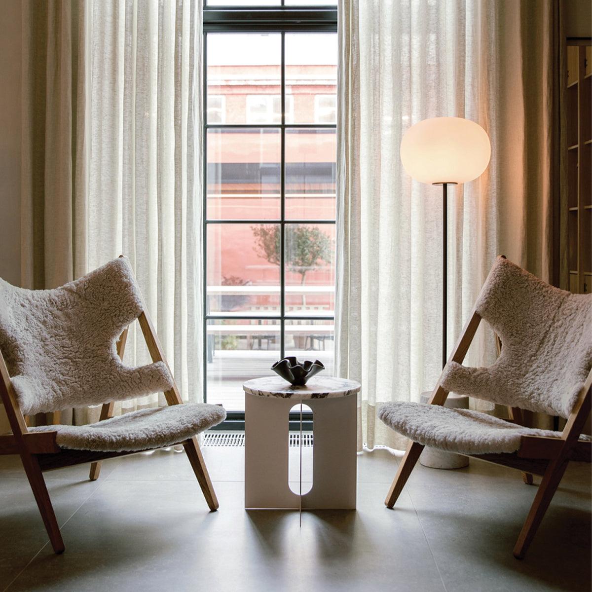 Jwda Floor Lamp with Marble Base and LED Light, Indoor