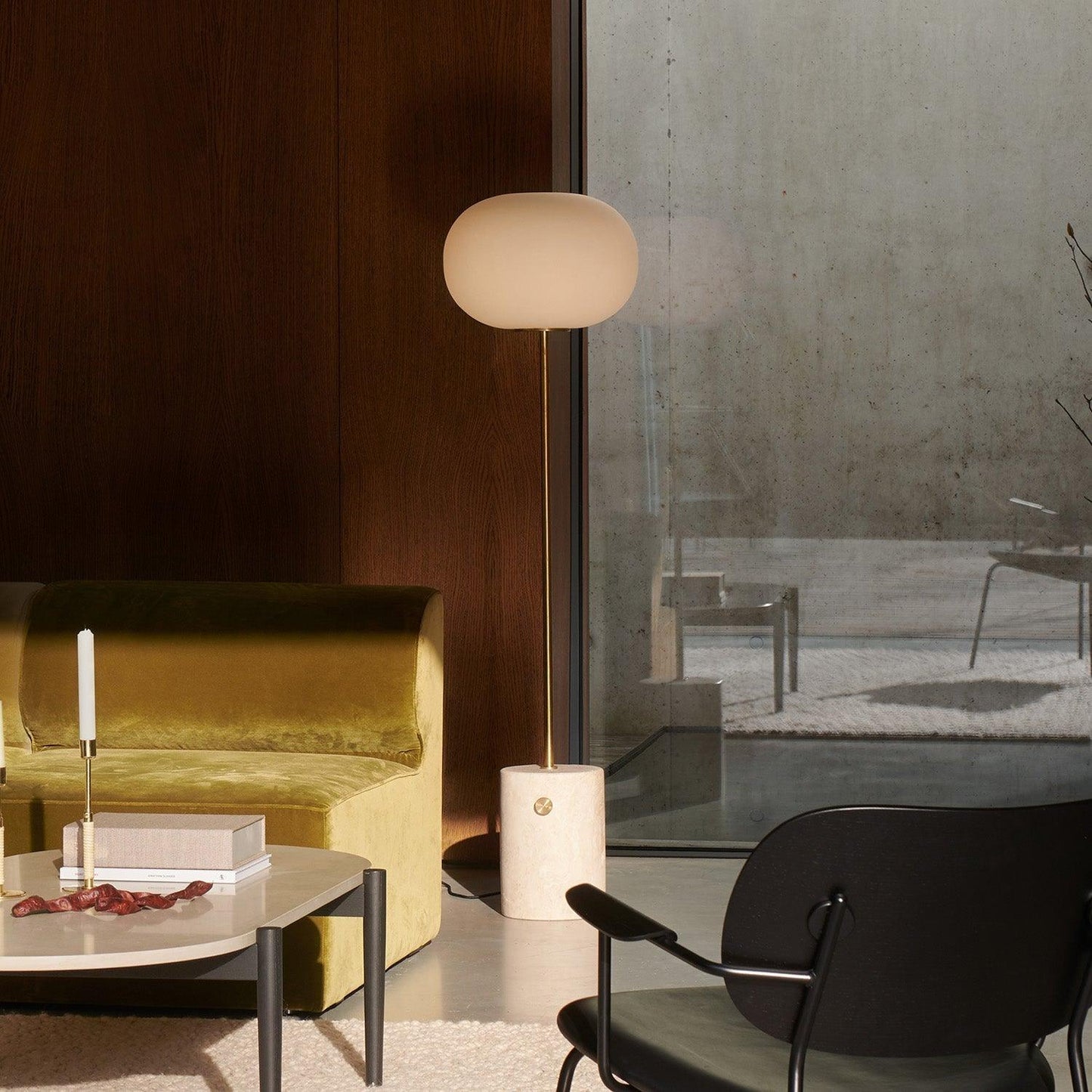 Jwda Floor Lamp with Marble Base and LED Light, Indoor