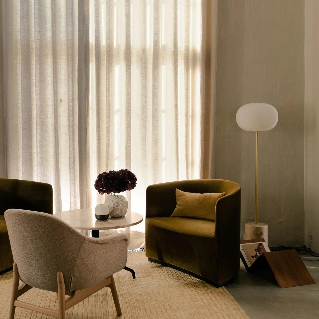 Jwda Floor Lamp with Marble Base and LED Light, Indoor
