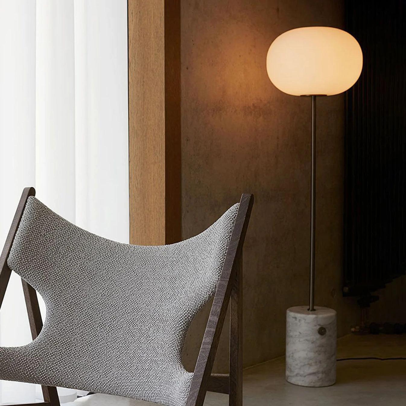 Jwda Floor Lamp with Marble Base and LED Light, Indoor