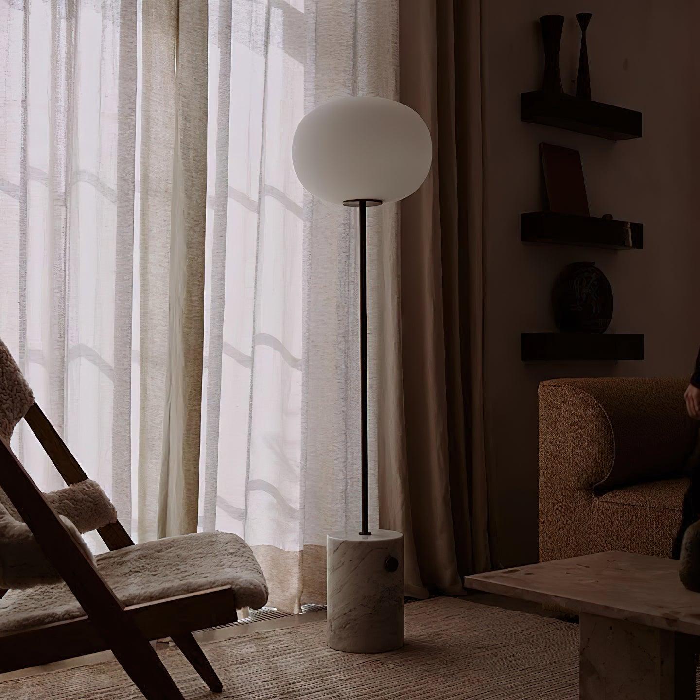 Jwda Floor Lamp with Marble Base and LED Light, Indoor