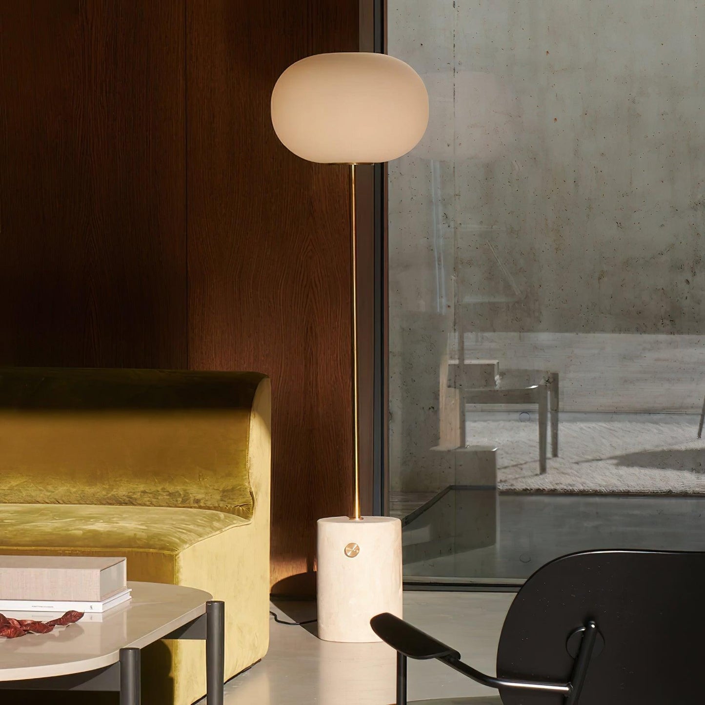 Jwda Floor Lamp with Marble Base and LED Light, Indoor