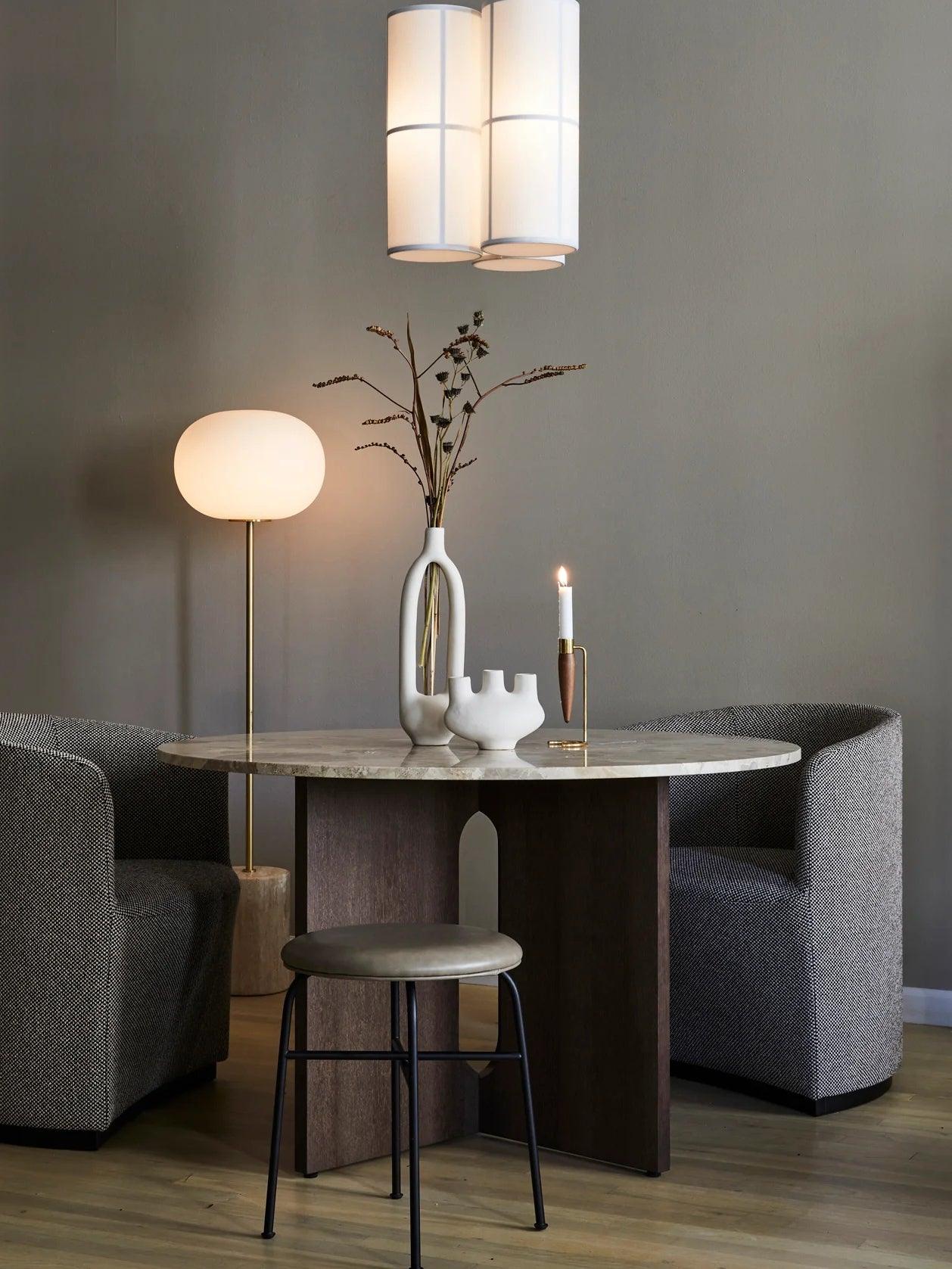 Jwda Floor Lamp with Marble Base and LED Light, Indoor