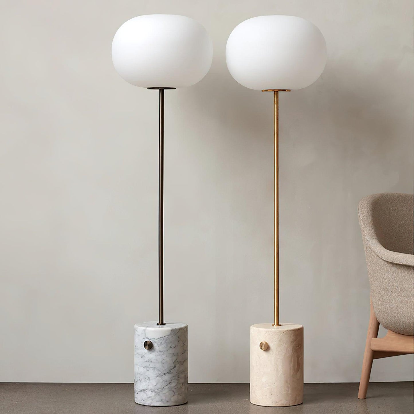 Jwda Floor Lamp with Marble Base and LED Light, Indoor