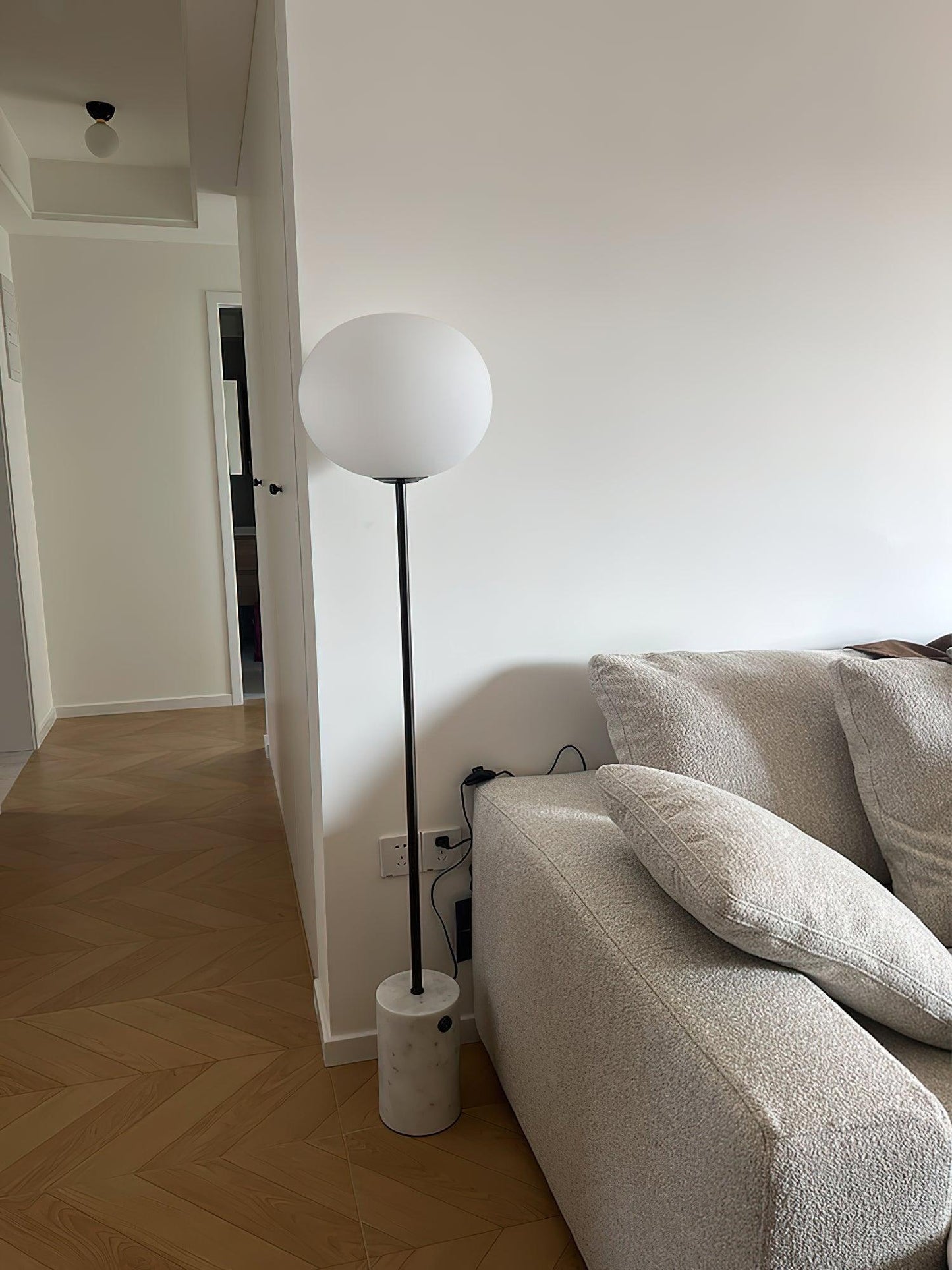 Jwda Floor Lamp with Marble Base and LED Light, Indoor