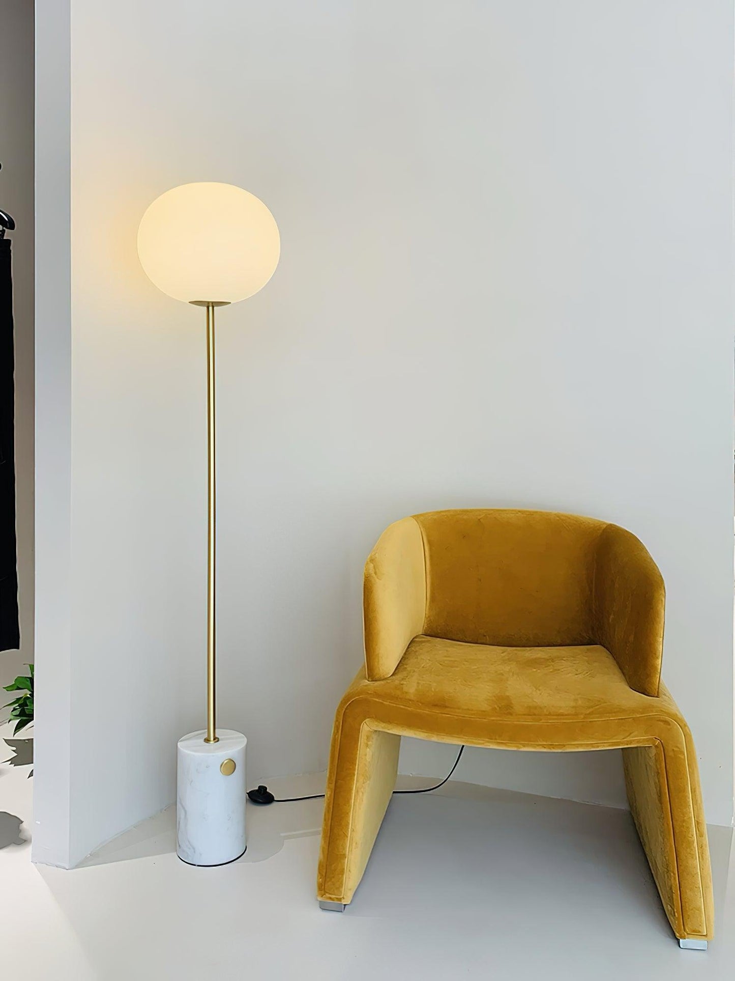 Jwda Floor Lamp with Marble Base and LED Light, Indoor