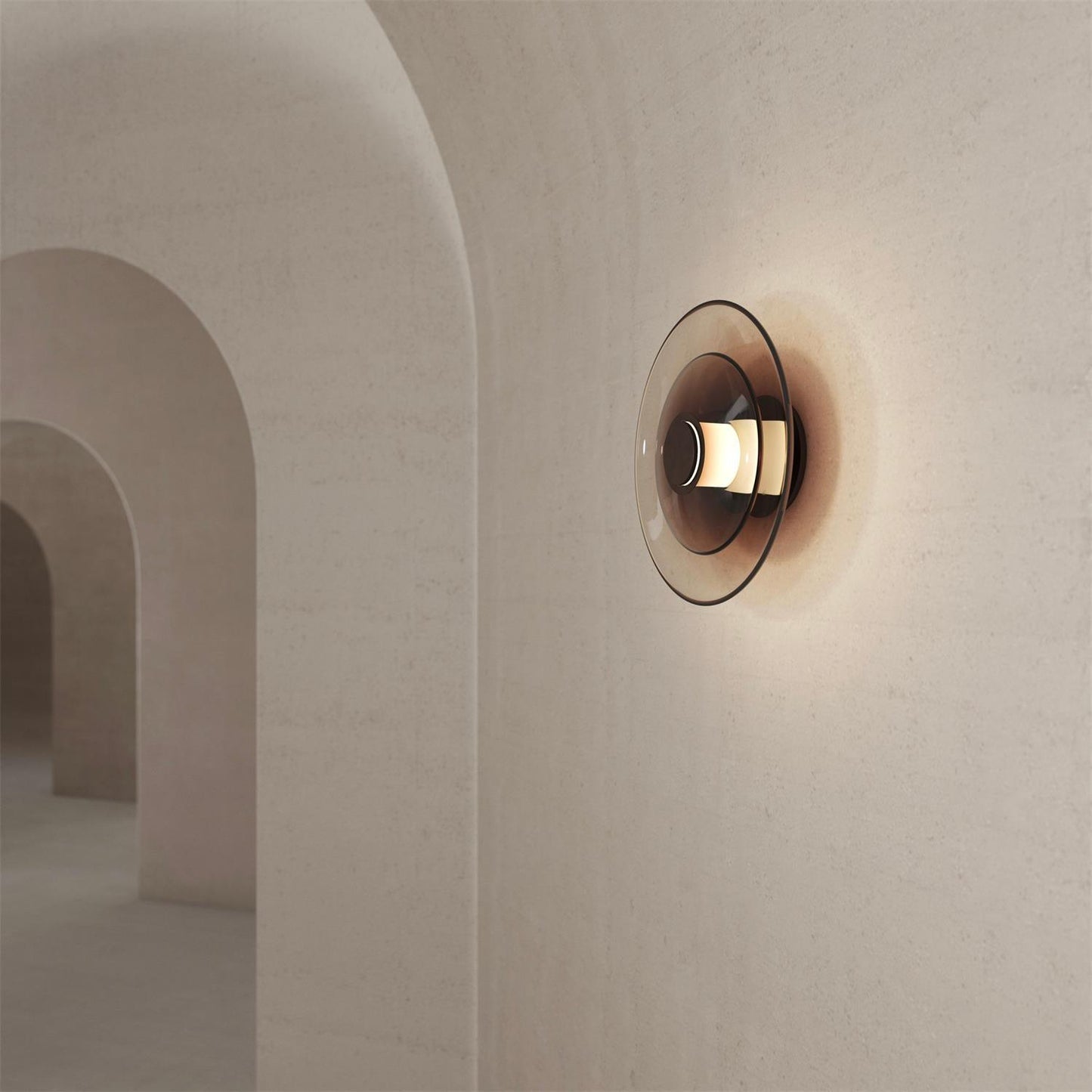 Luna A Disc Sconce - LED Wall Light in Black or Gold