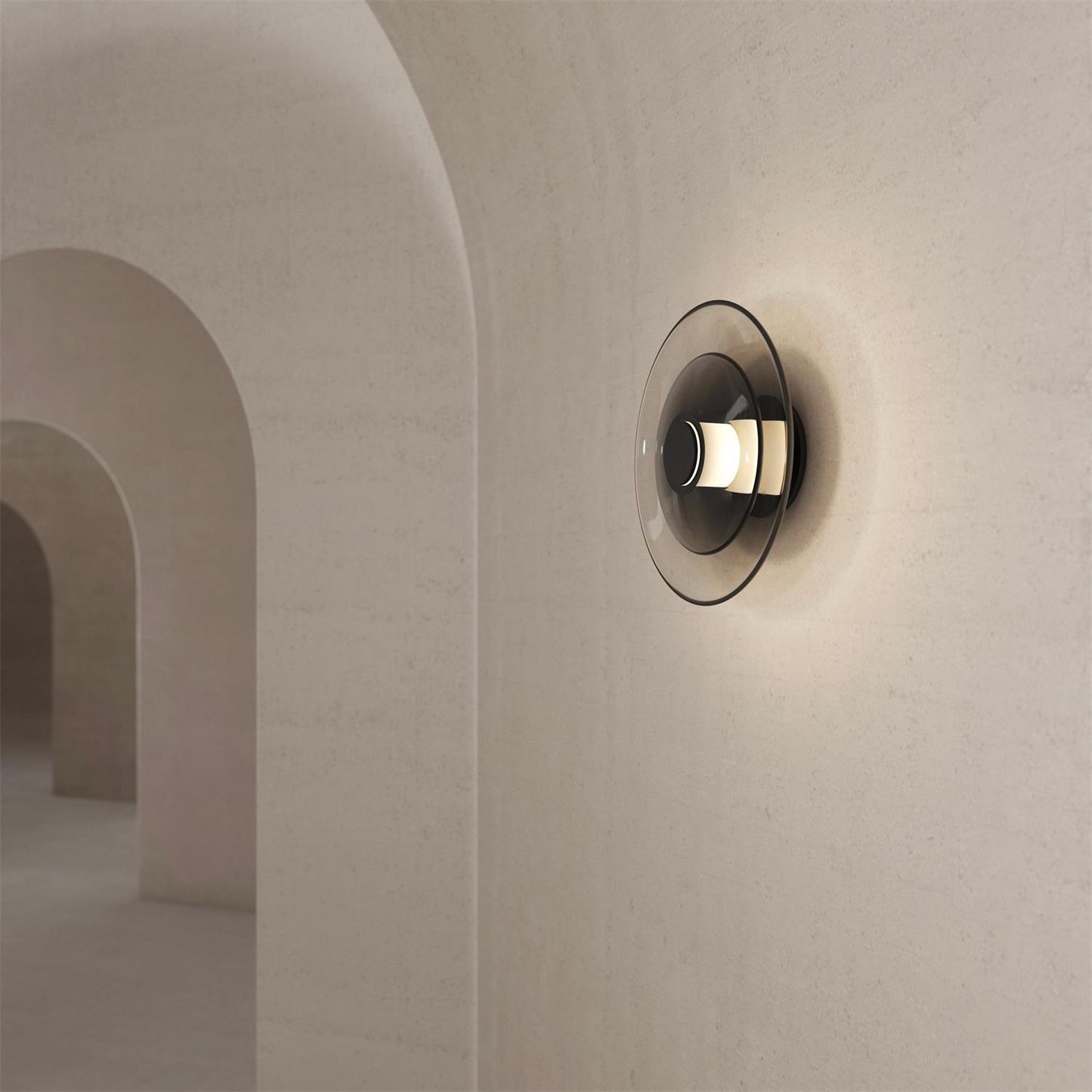 Luna A Disc Sconce - LED Wall Light in Black or Gold