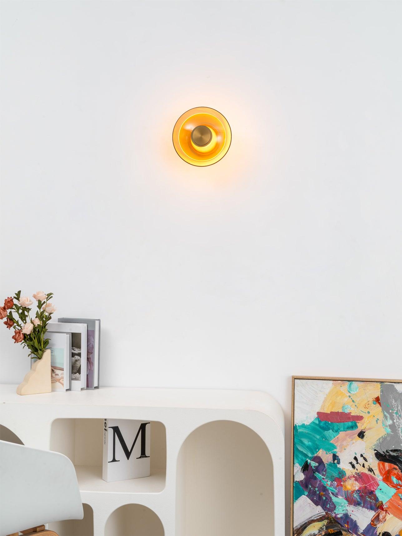 Luna A Disc Sconce - LED Wall Light in Black or Gold