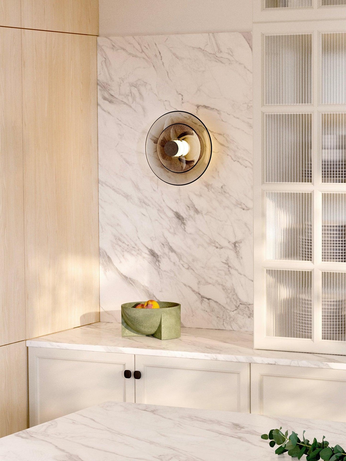 Luna A Disc Sconce - LED Wall Light in Black or Gold