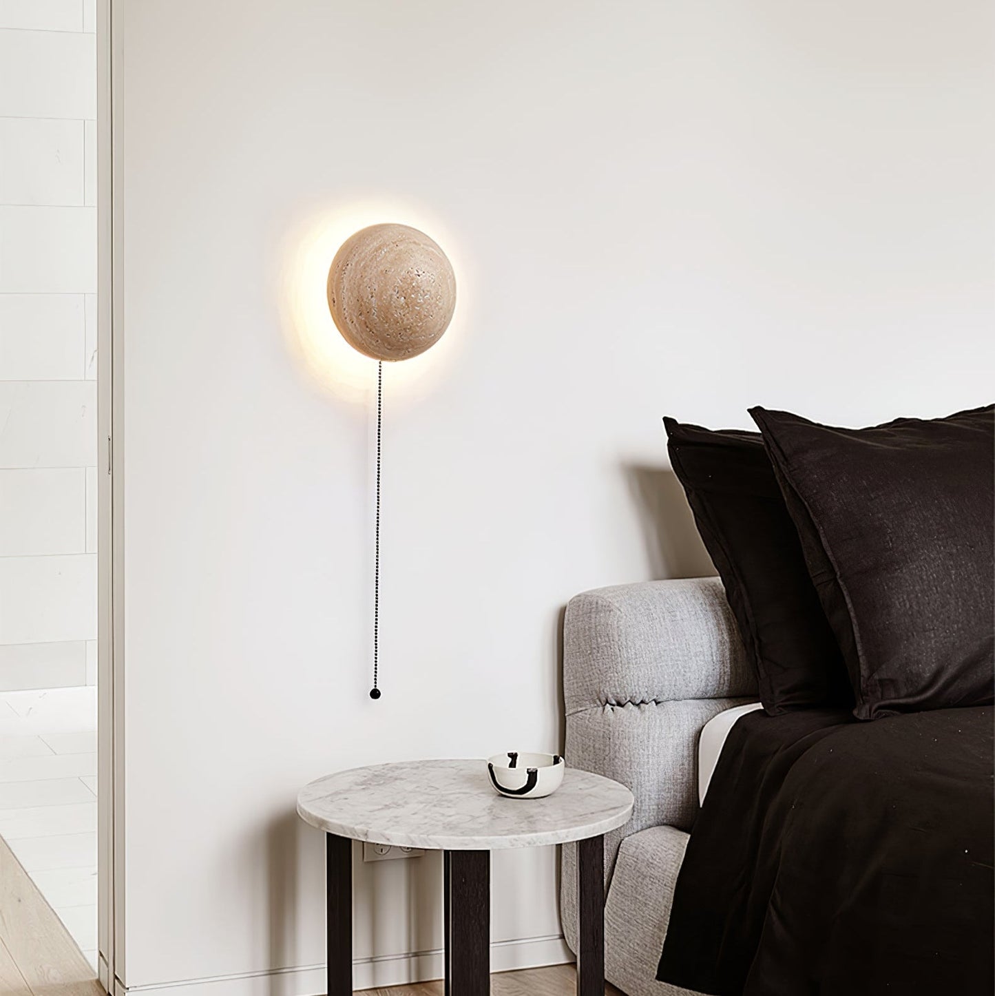 Luna Travertine Wall Light - Integrated LED Indoor Fixture