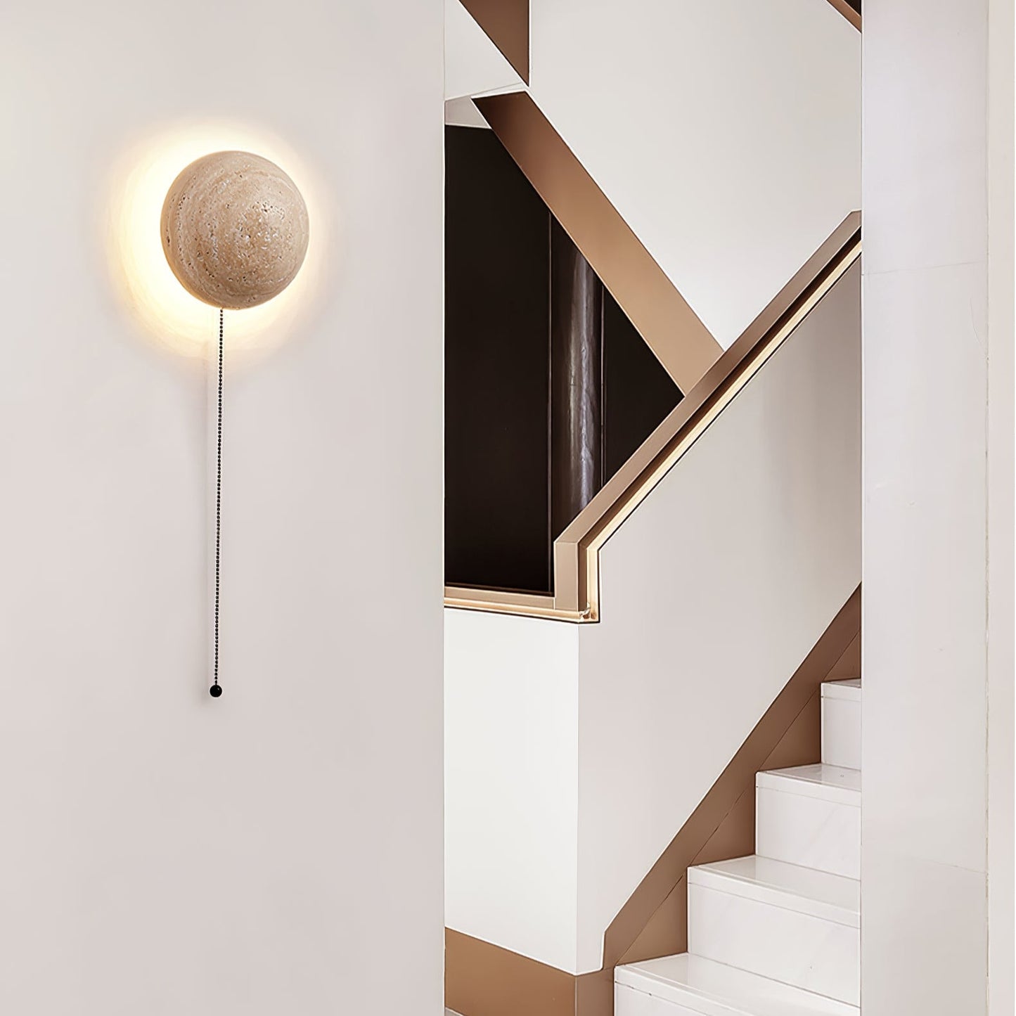 Luna Travertine Wall Light - Integrated LED Indoor Fixture
