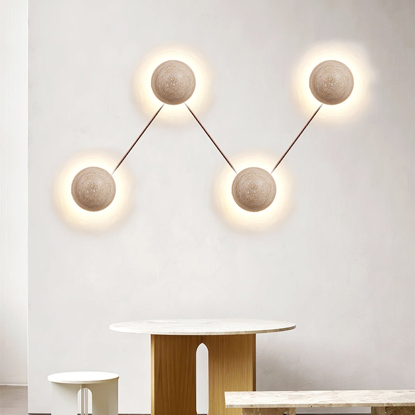 Luna Travertine Wall Light - Integrated LED Indoor Fixture