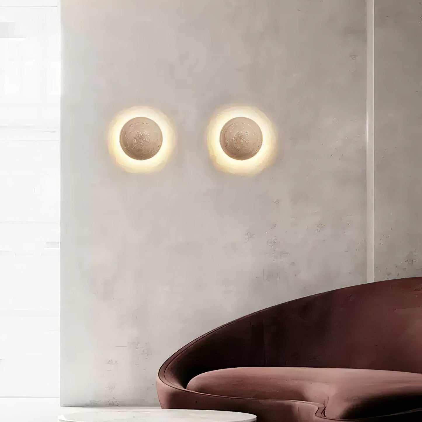 Luna Travertine Wall Light - Integrated LED Indoor Fixture