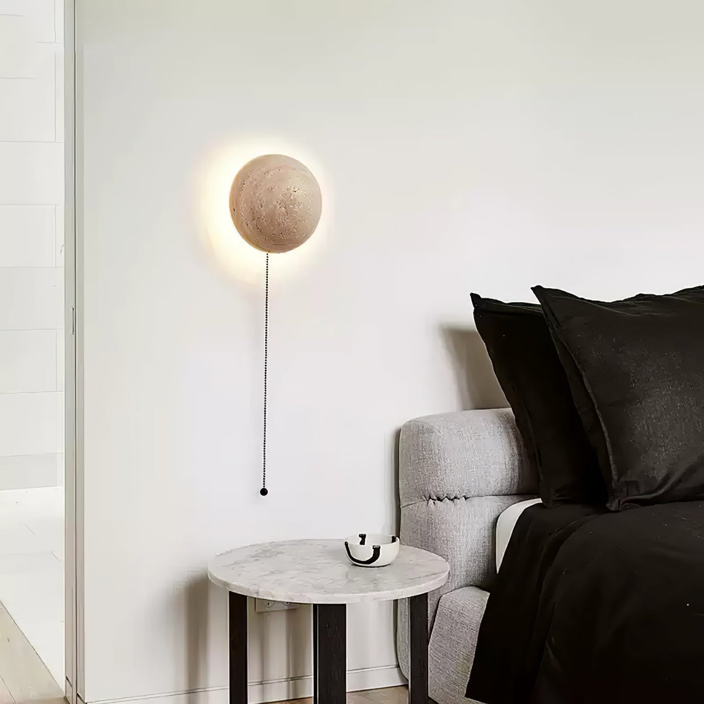 Luna Travertine Wall Light - Integrated LED Indoor Fixture