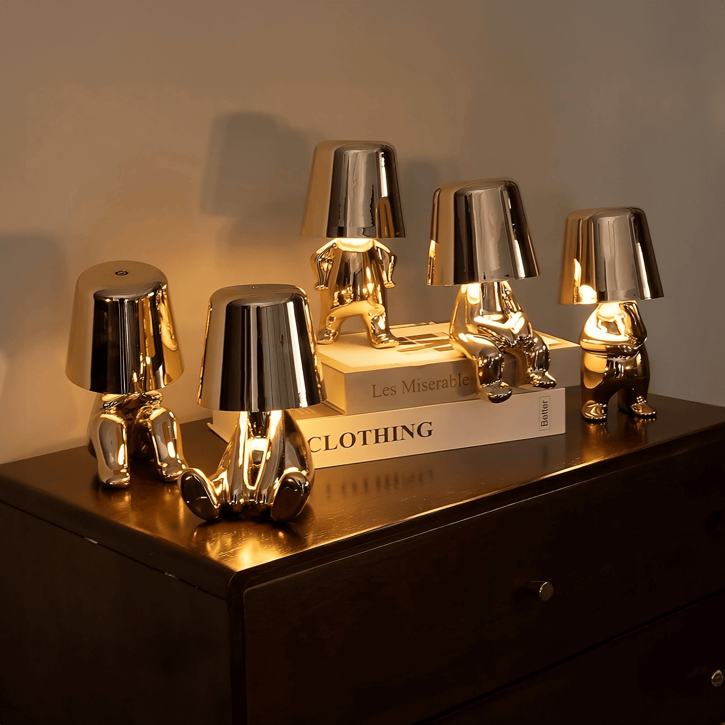 Gold USB Rechargeable Table Lamp | Dimmable Resin Lamp