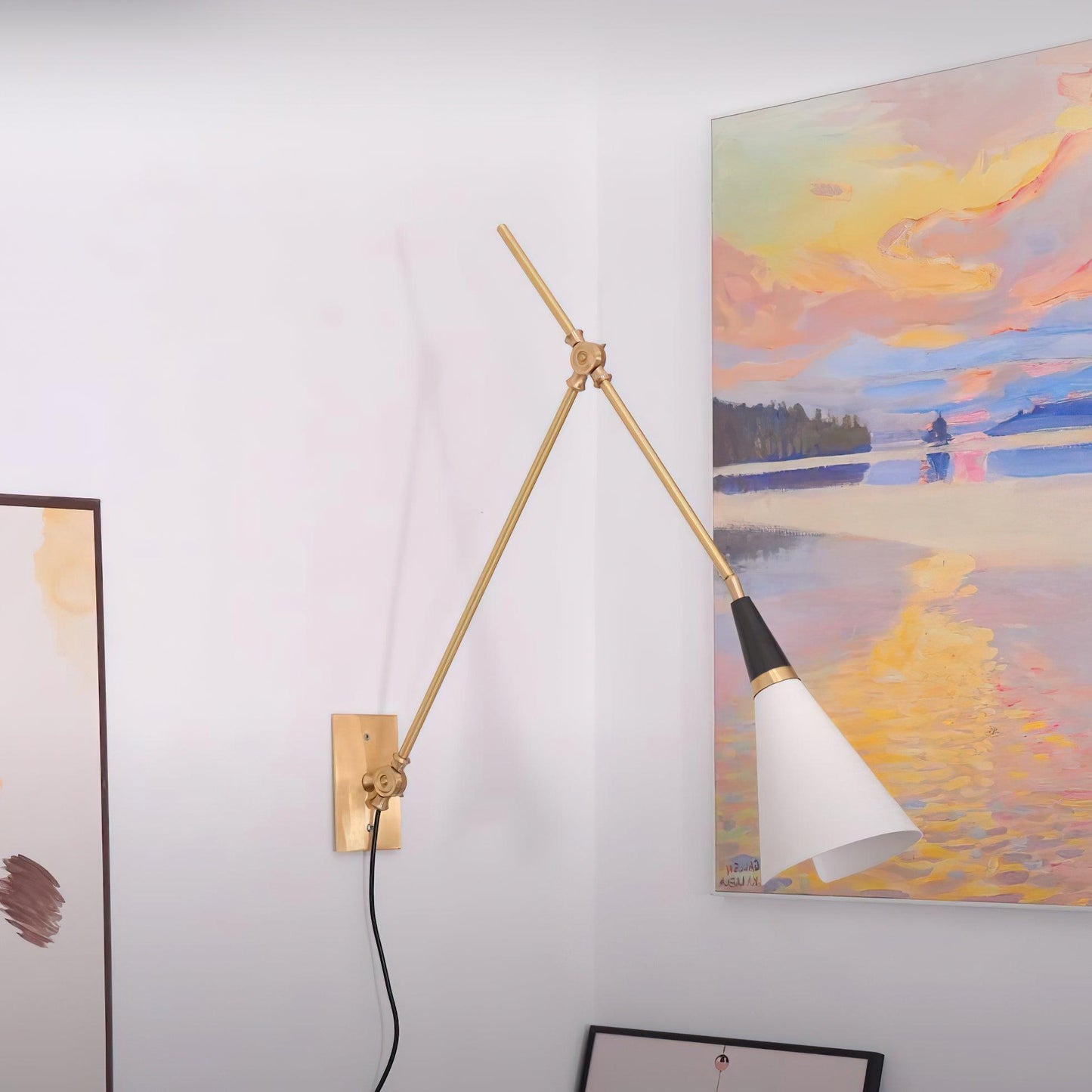 Magari Plug In Wall Lamp with Adjustable Shade LED Light