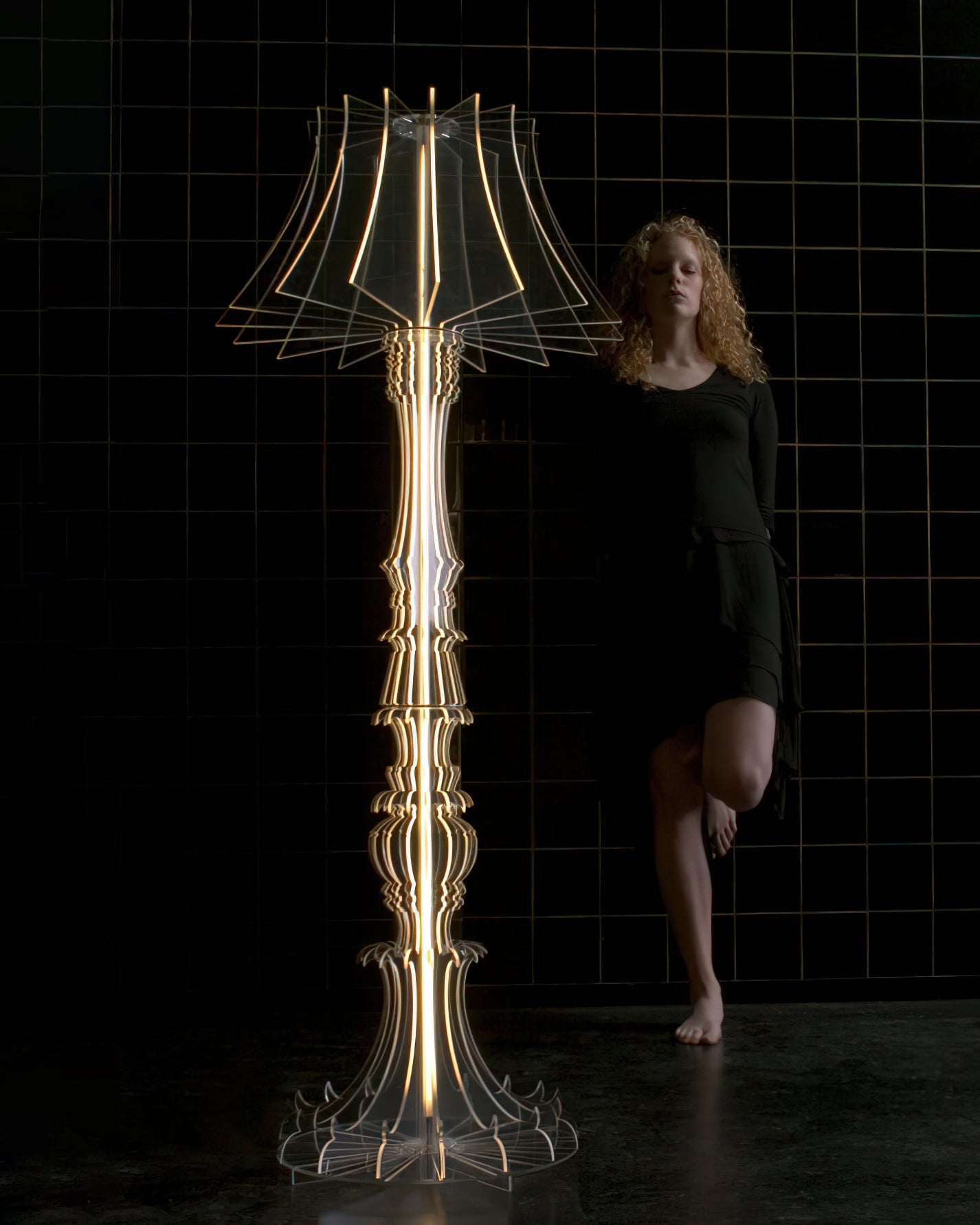 Josephine Table & Floor Lamp with Integrated LED Lighting