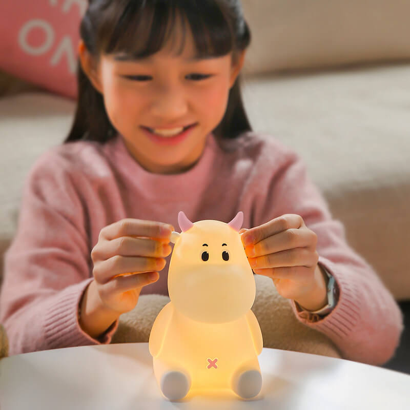 Modern Creative Cute Cow Silicone USB Rechargeable Night Light Table Lamp