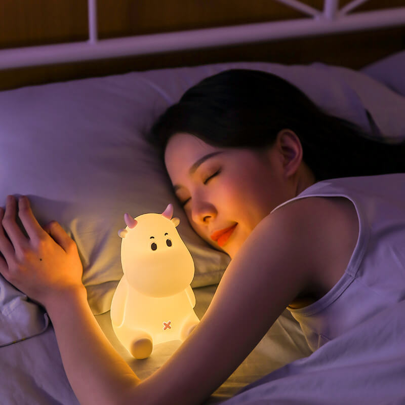 Modern Creative Cute Cow Silicone USB Rechargeable Night Light Table Lamp