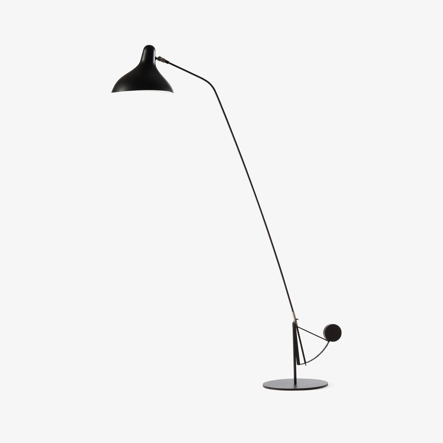Mantis Arm Floor Lamp with LED, Adjustable Height, Black