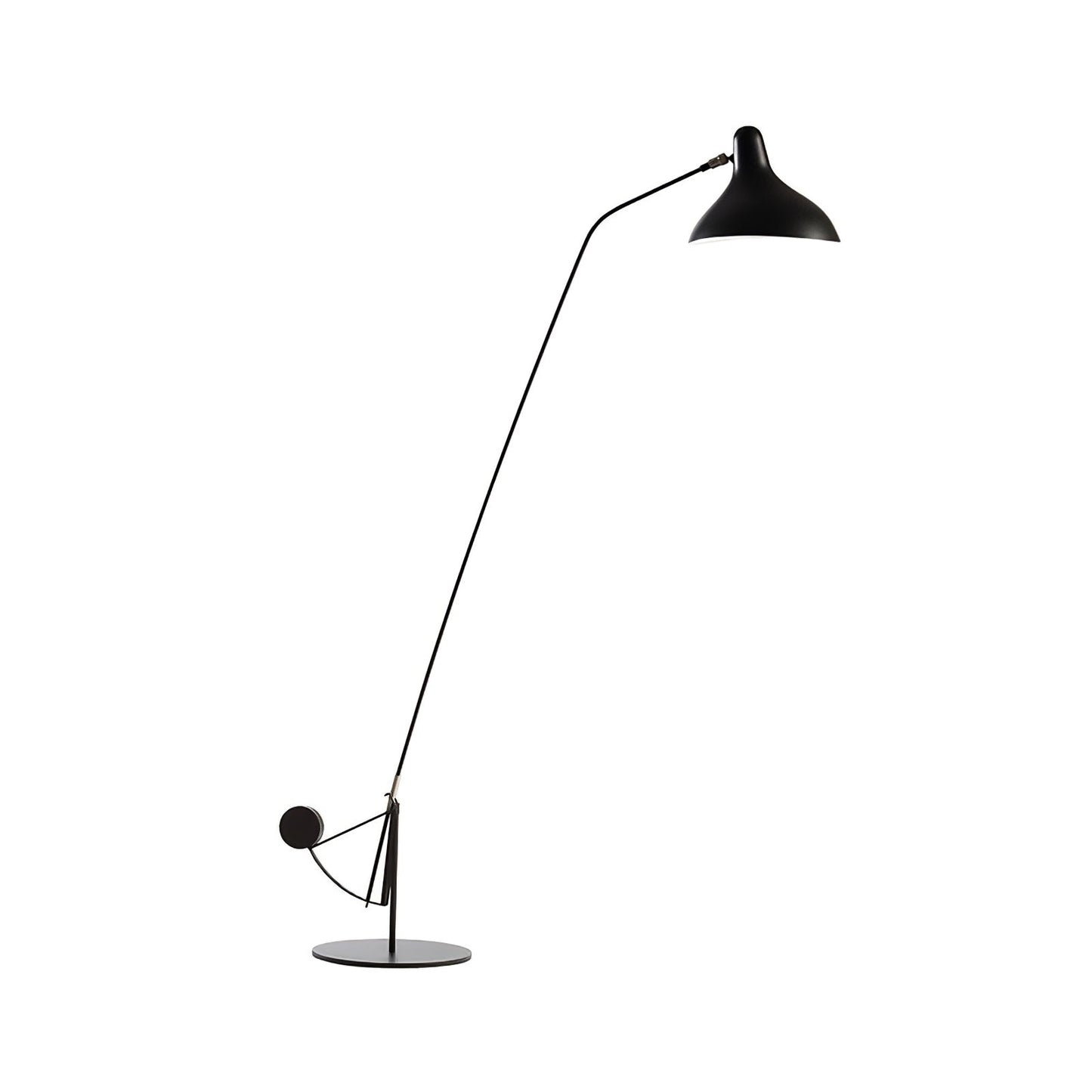 Mantis Arm Floor Lamp with LED, Adjustable Height, Black