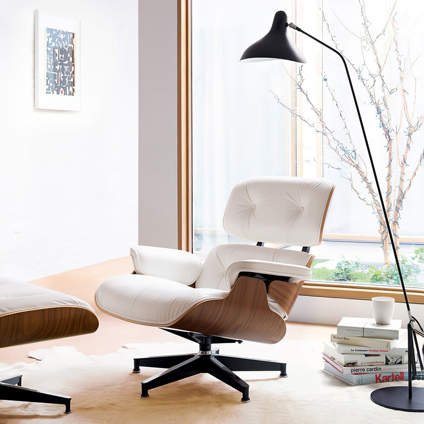 Mantis Arm Floor Lamp with LED, Adjustable Height, Black