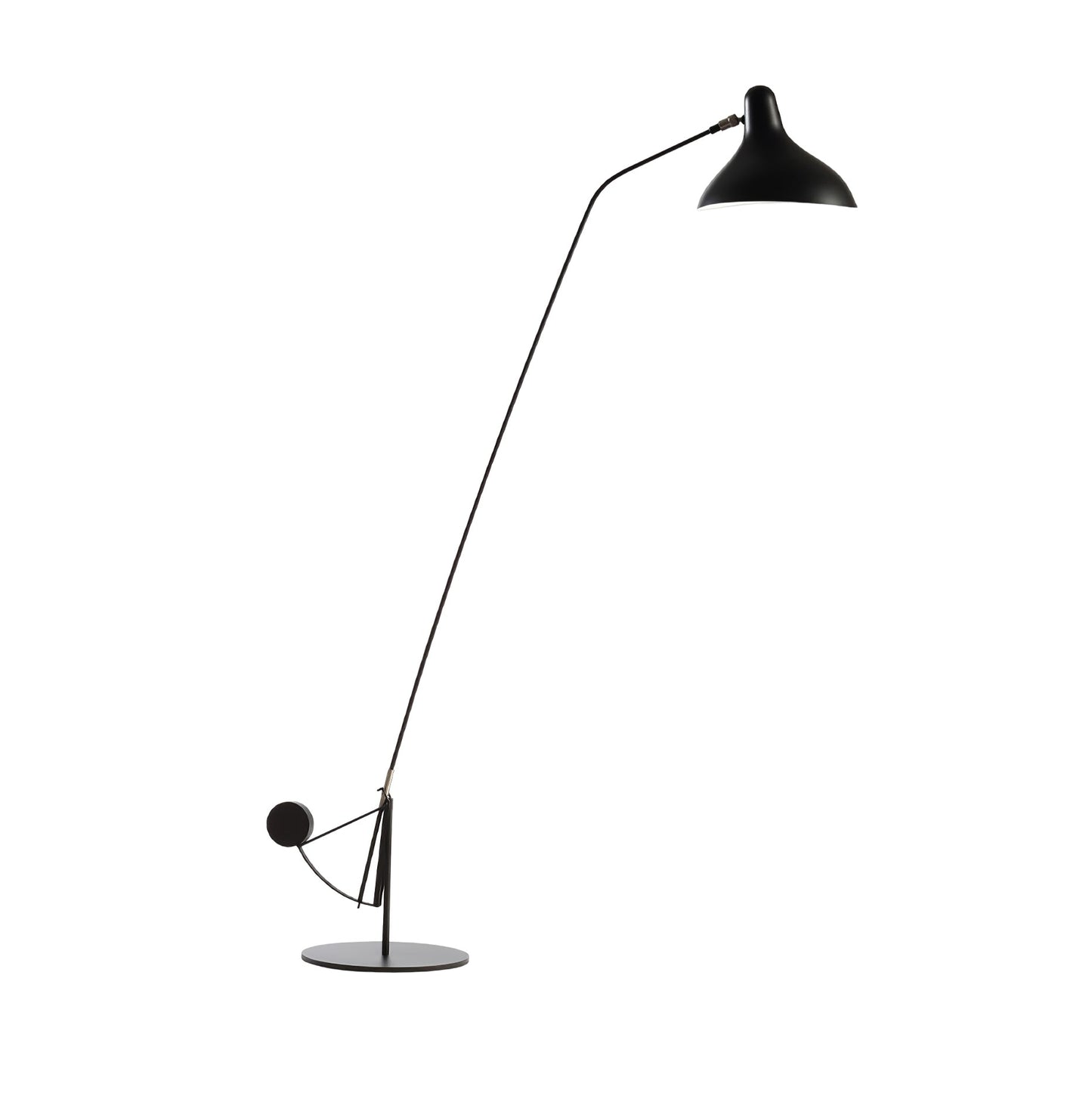 Mantis Arm Floor Lamp with LED, Adjustable Height, Black