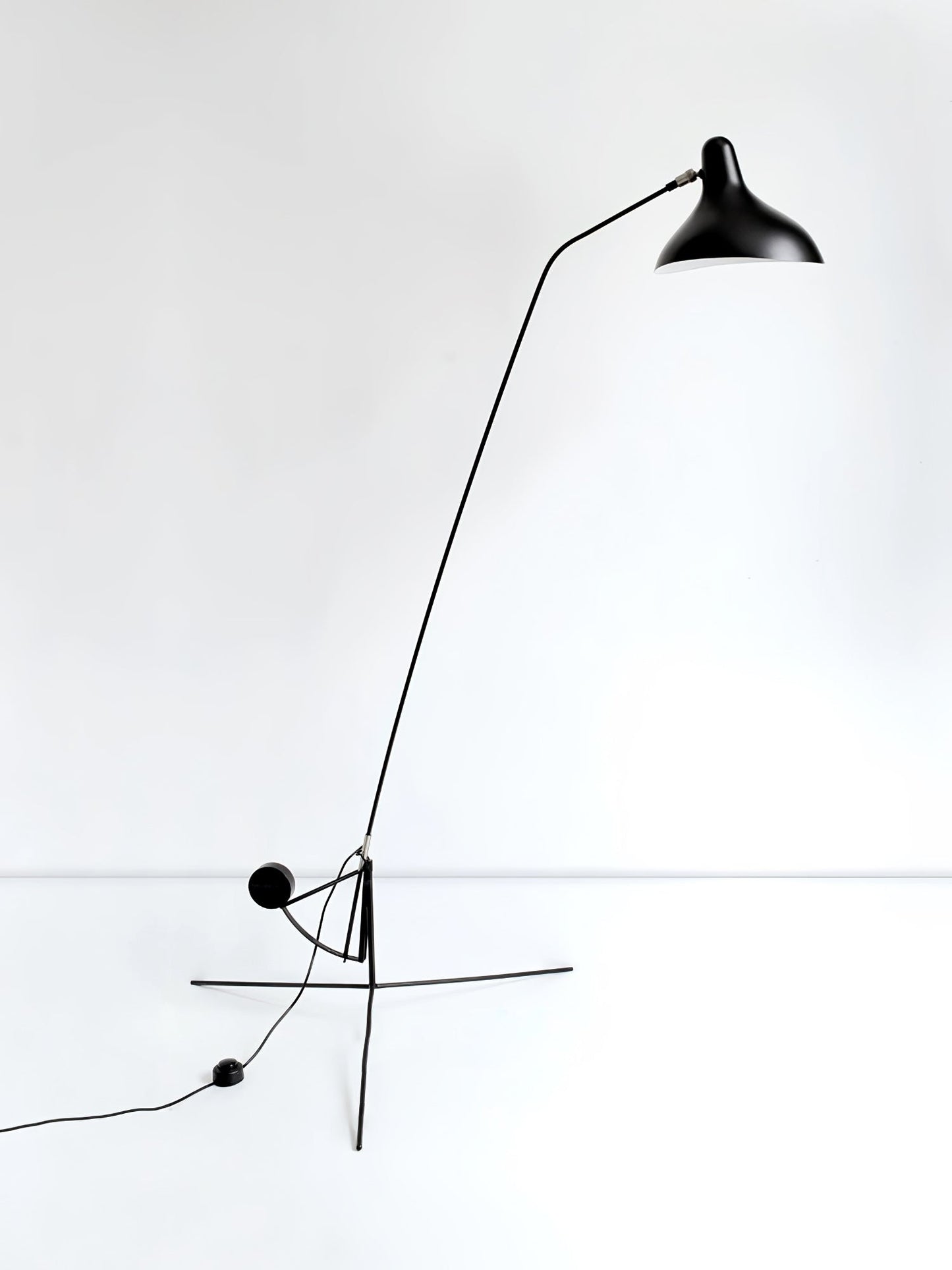 Mantis Arm Floor Lamp with LED, Adjustable Height, Black