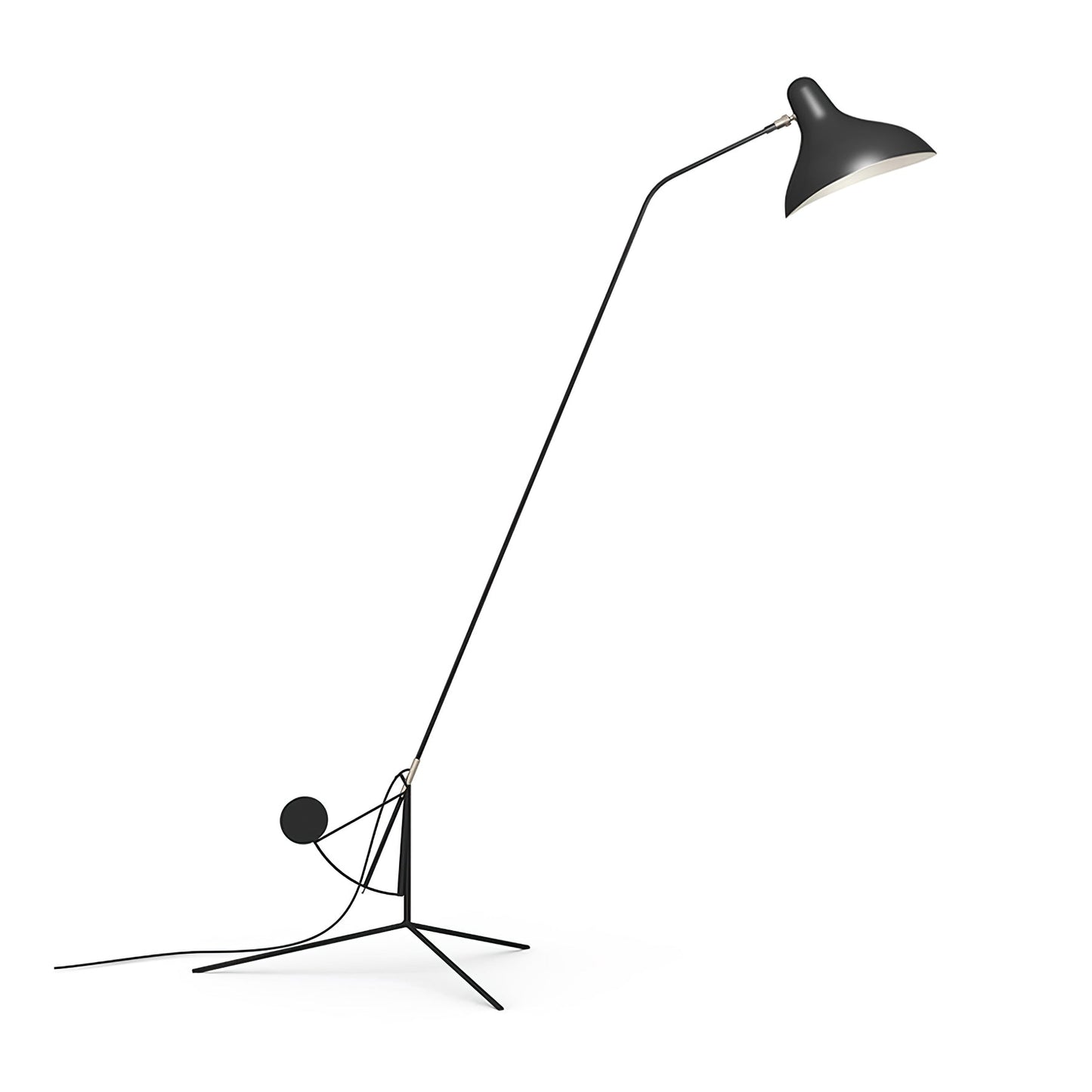 Mantis Arm Floor Lamp with LED, Adjustable Height, Black