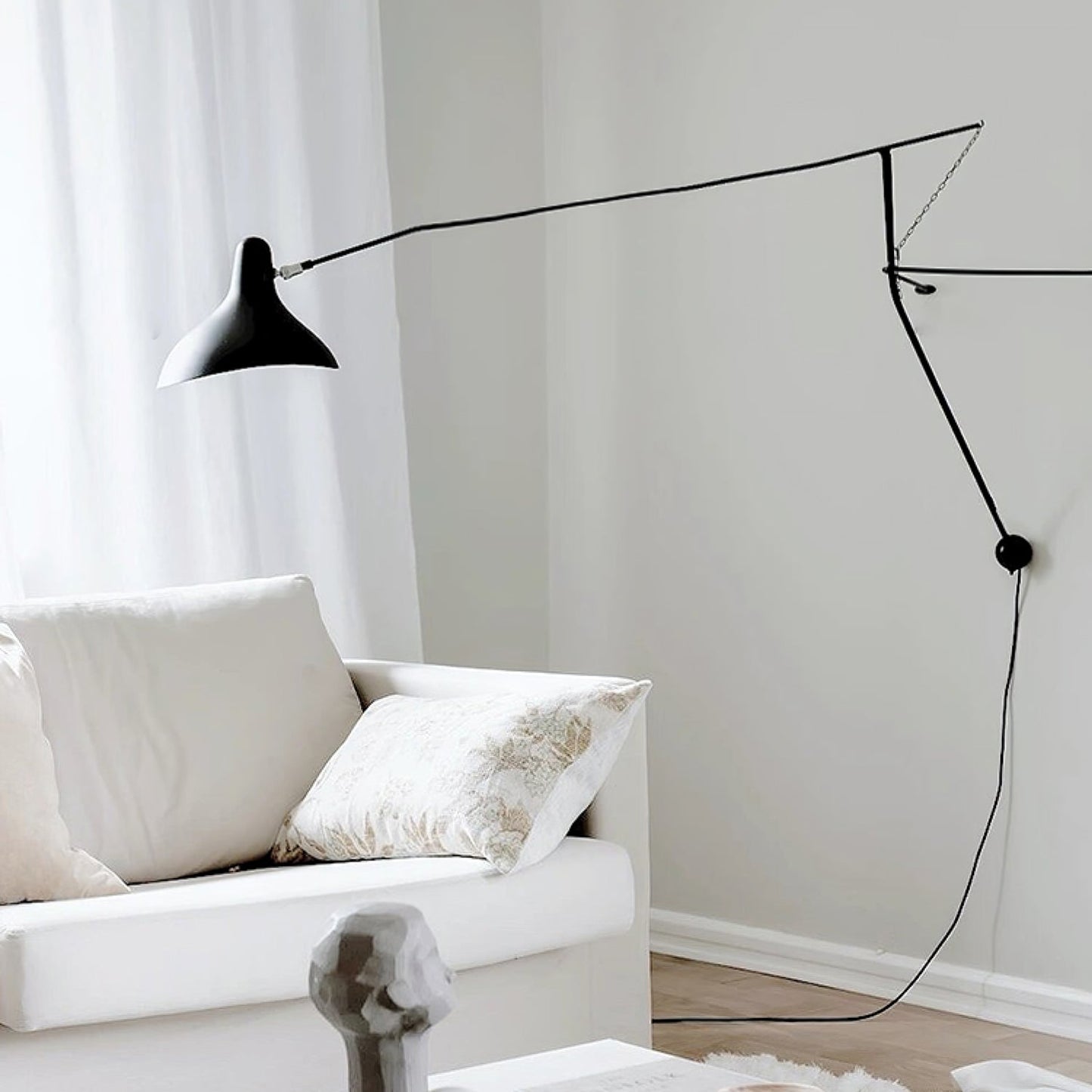 Mantis Arm Wall Lamp Black Metal LED Indoor Light