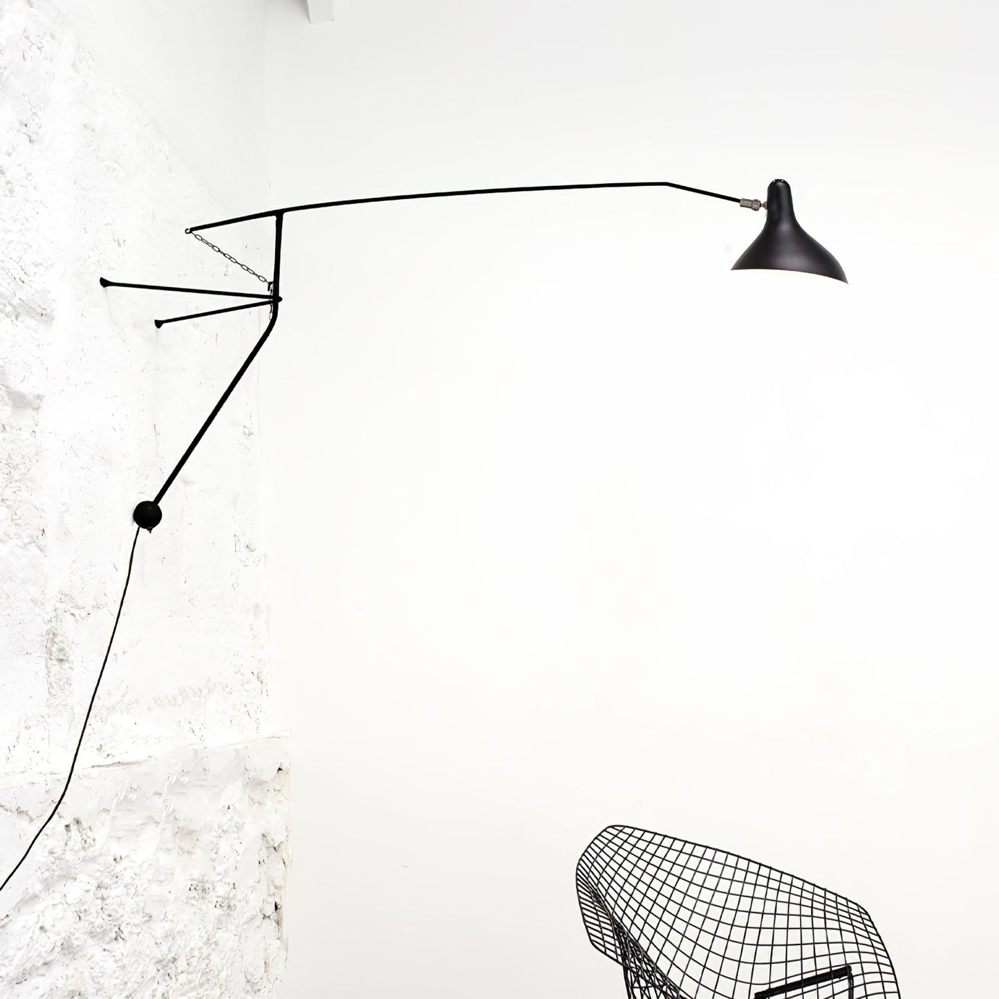 Mantis Arm Wall Lamp Black Metal LED Indoor Light