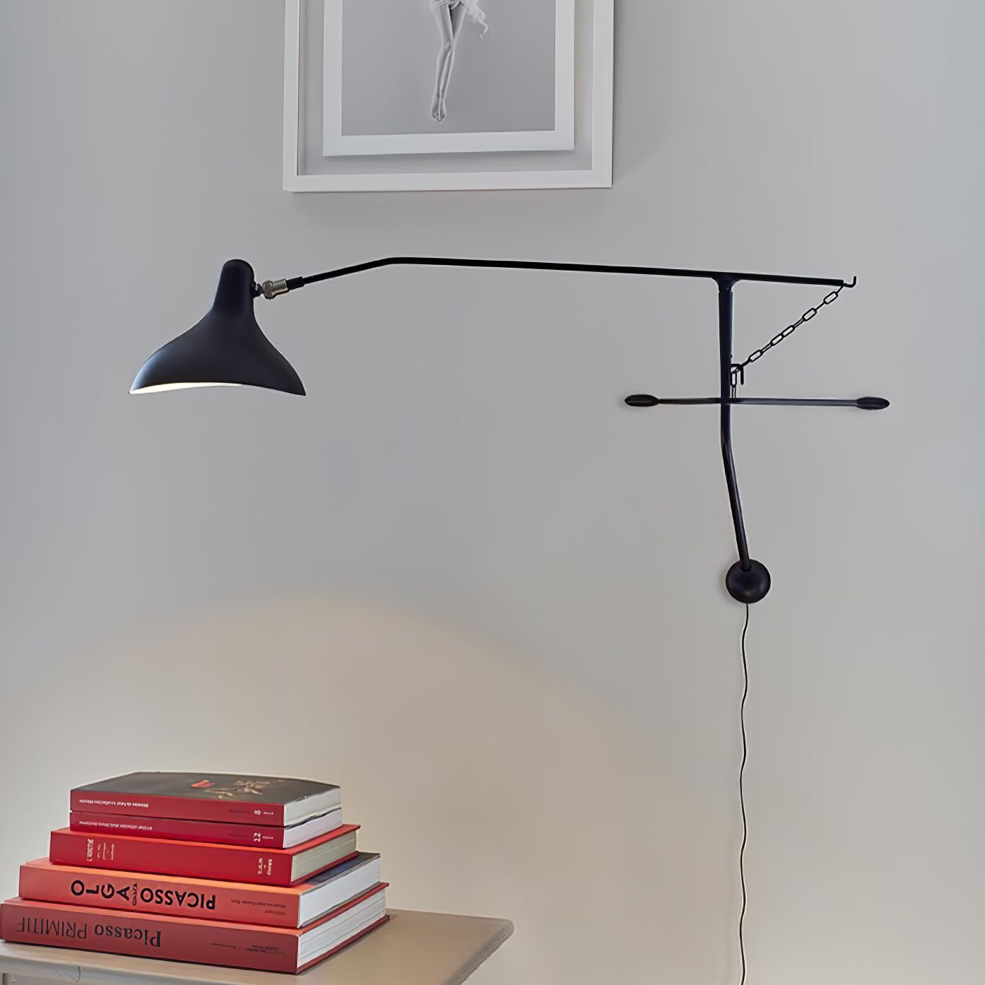 Mantis Arm Wall Lamp Black Metal LED Indoor Light