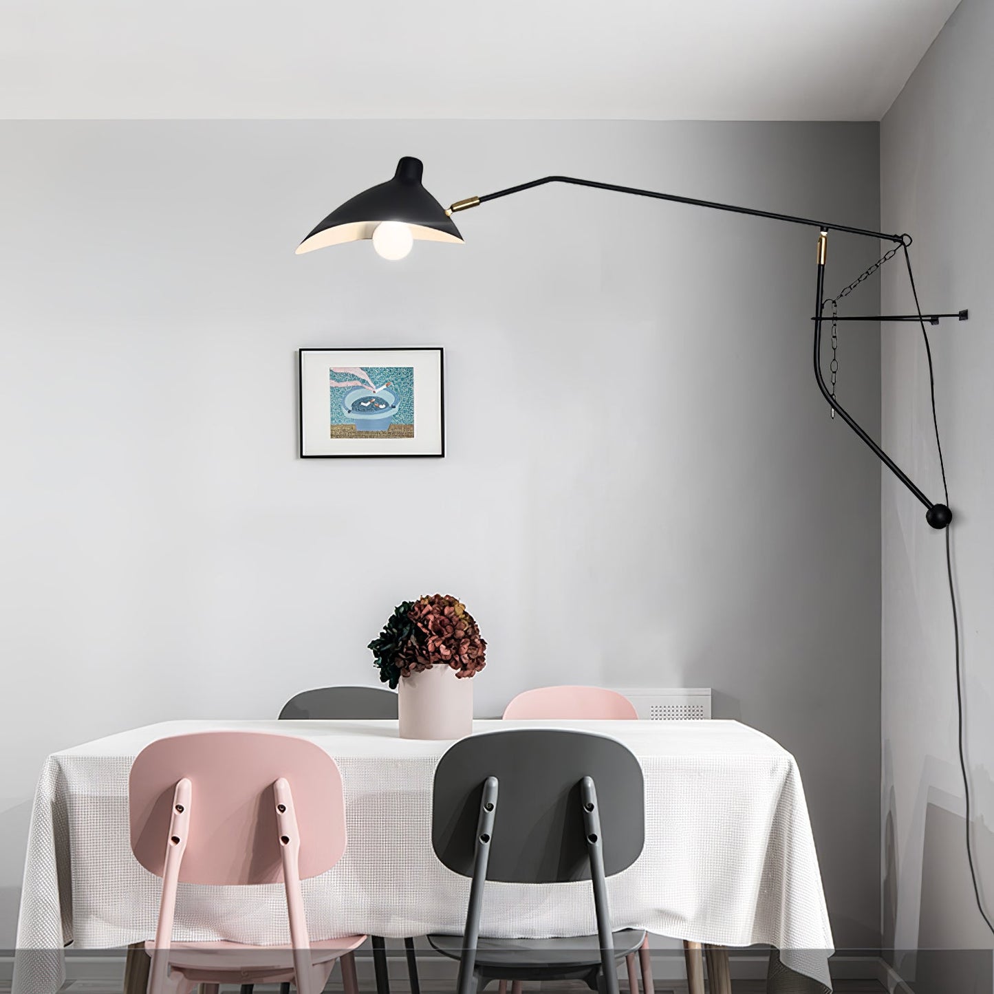 Mantis Arm Wall Lamp Black Metal LED Indoor Light