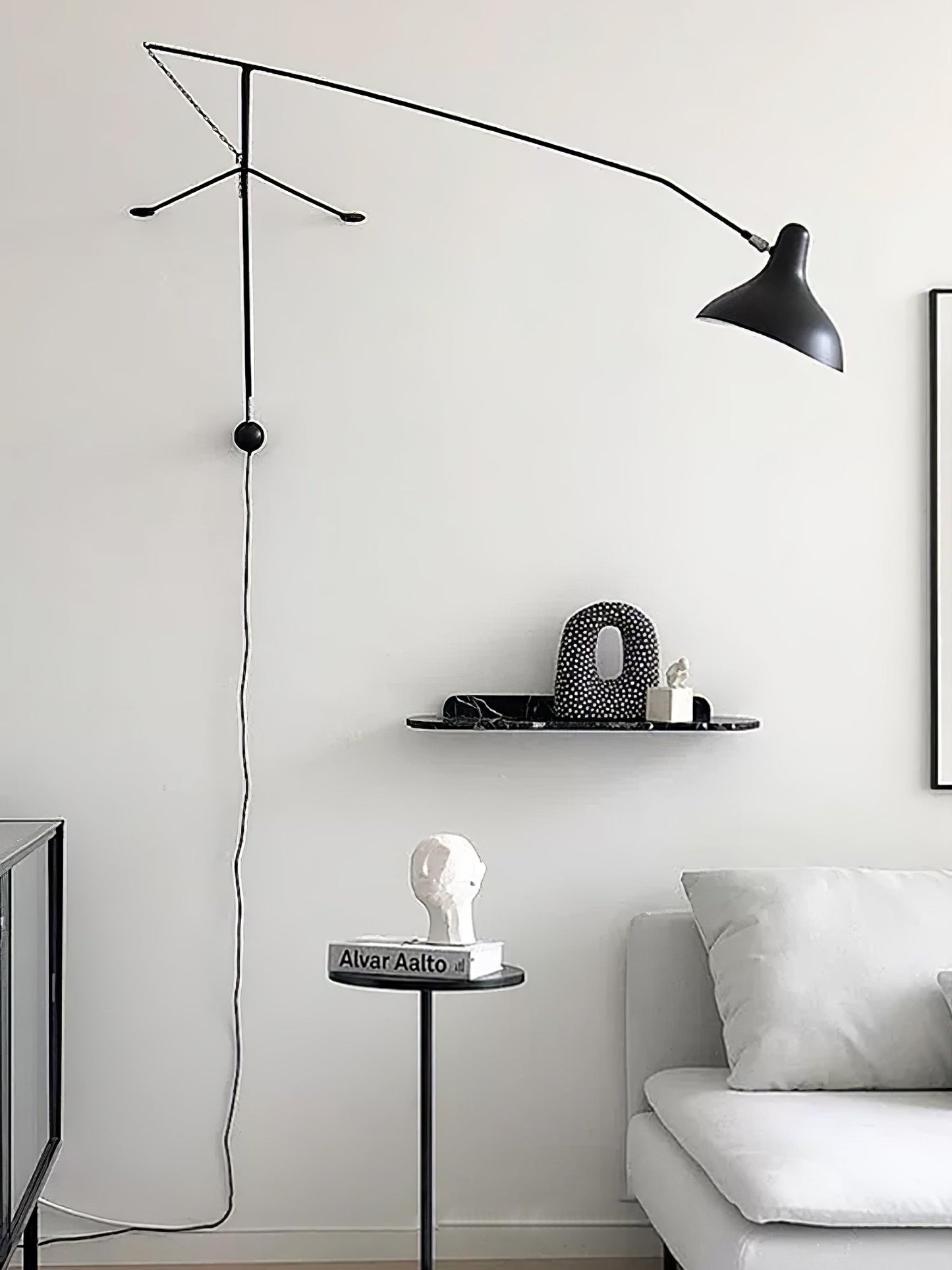 Mantis Arm Wall Lamp Black Metal LED Indoor Light