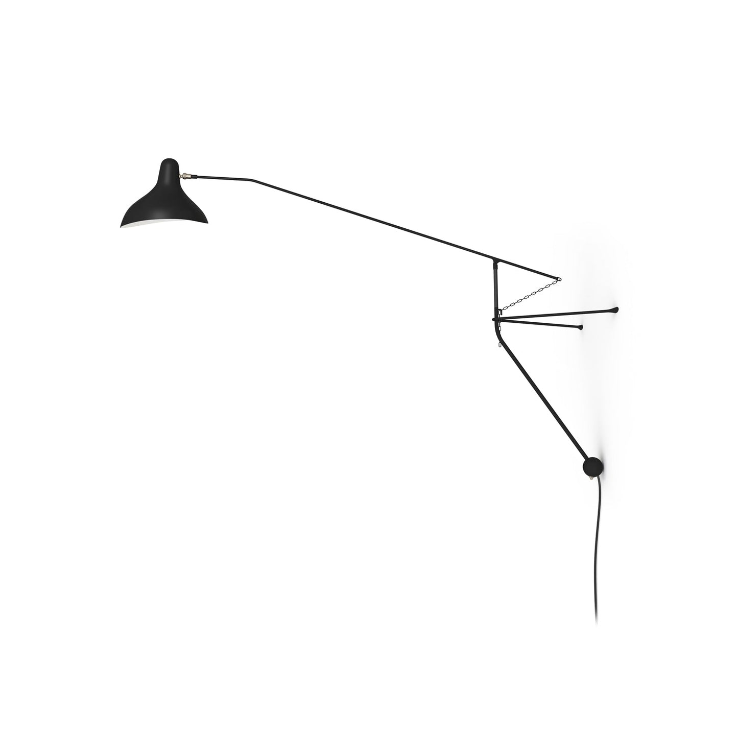 Mantis Arm Wall Lamp Black Metal LED Indoor Light