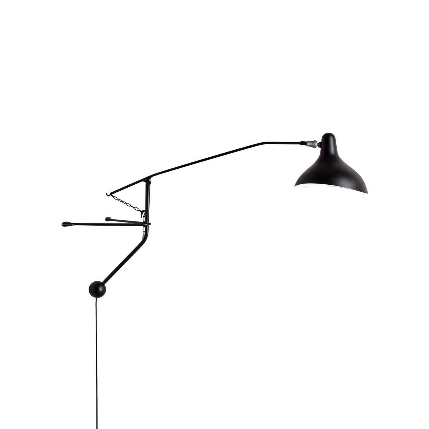 Mantis Arm Wall Lamp Black Metal LED Indoor Light