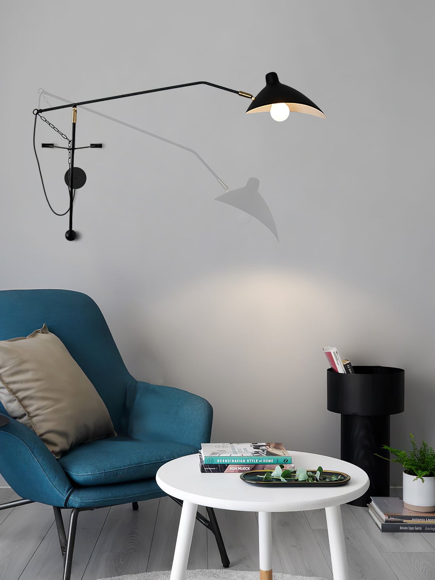 Mantis Arm Wall Lamp Black Metal LED Indoor Light