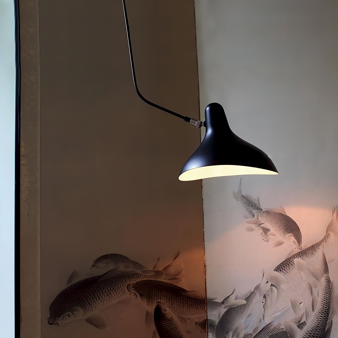Mantis Arm Wall Lamp Black Metal LED Indoor Light
