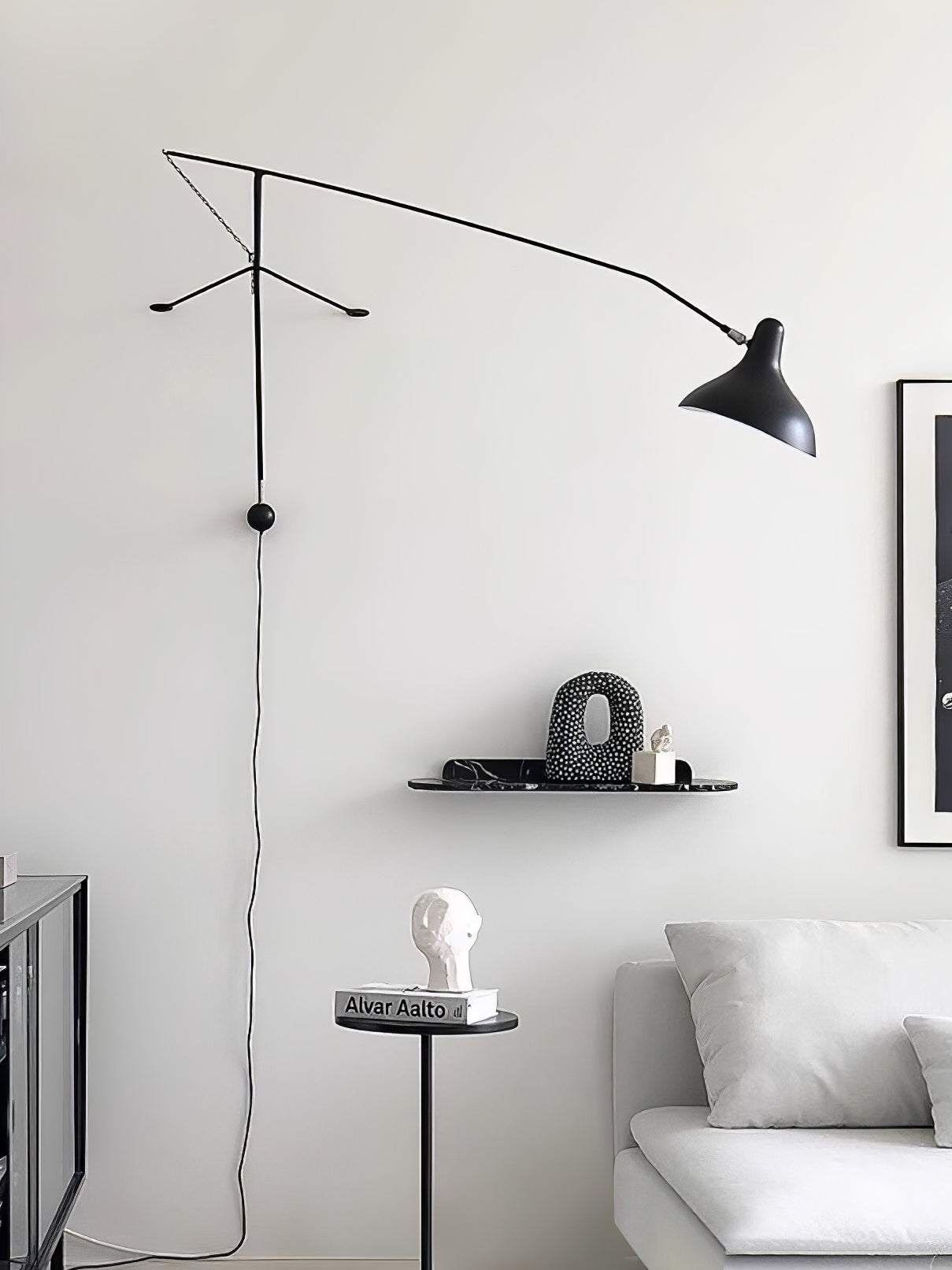 Mantis Arm Wall Lamp Black Metal LED Indoor Light