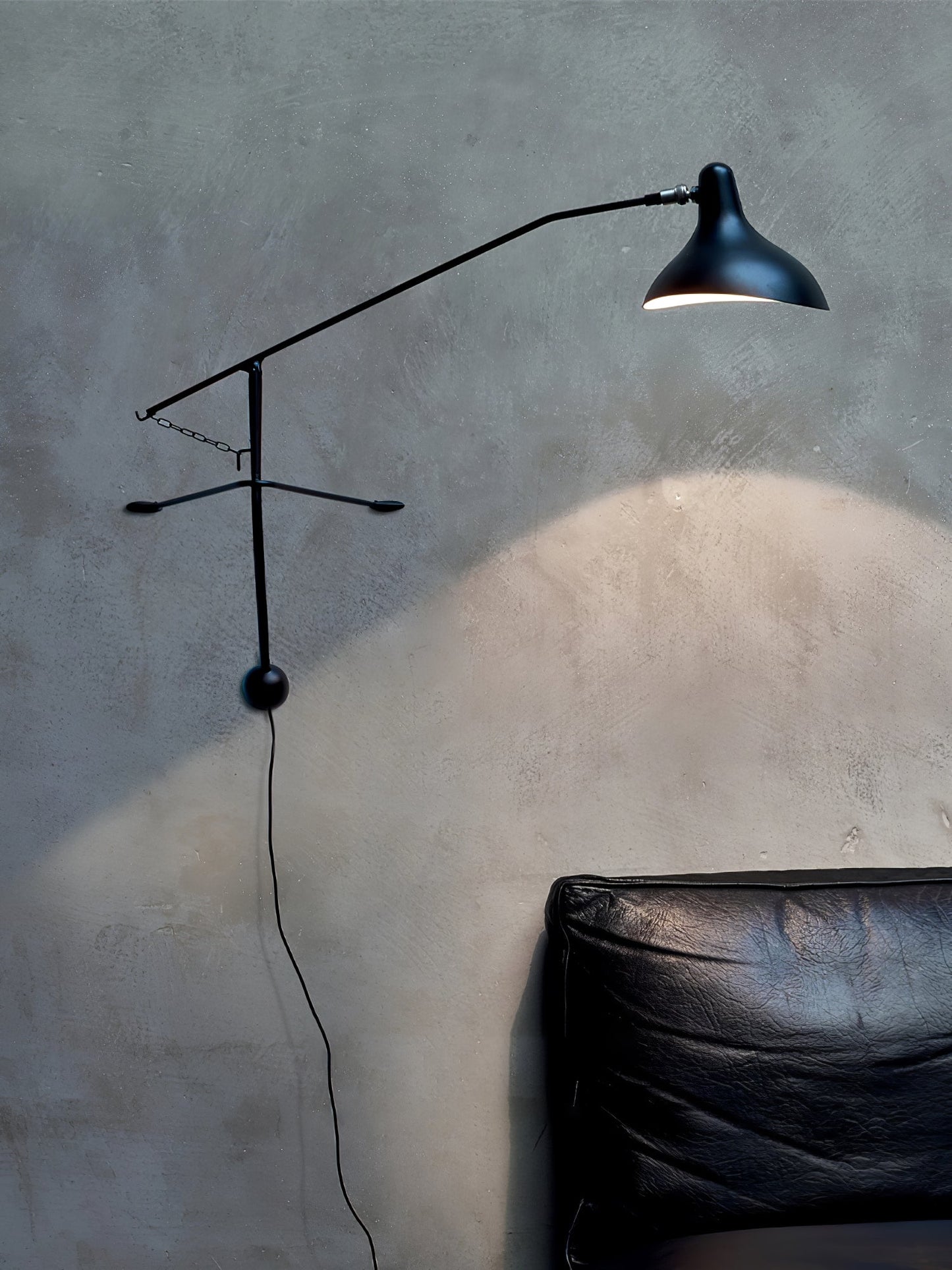 Mantis Arm Wall Lamp Black Metal LED Indoor Light