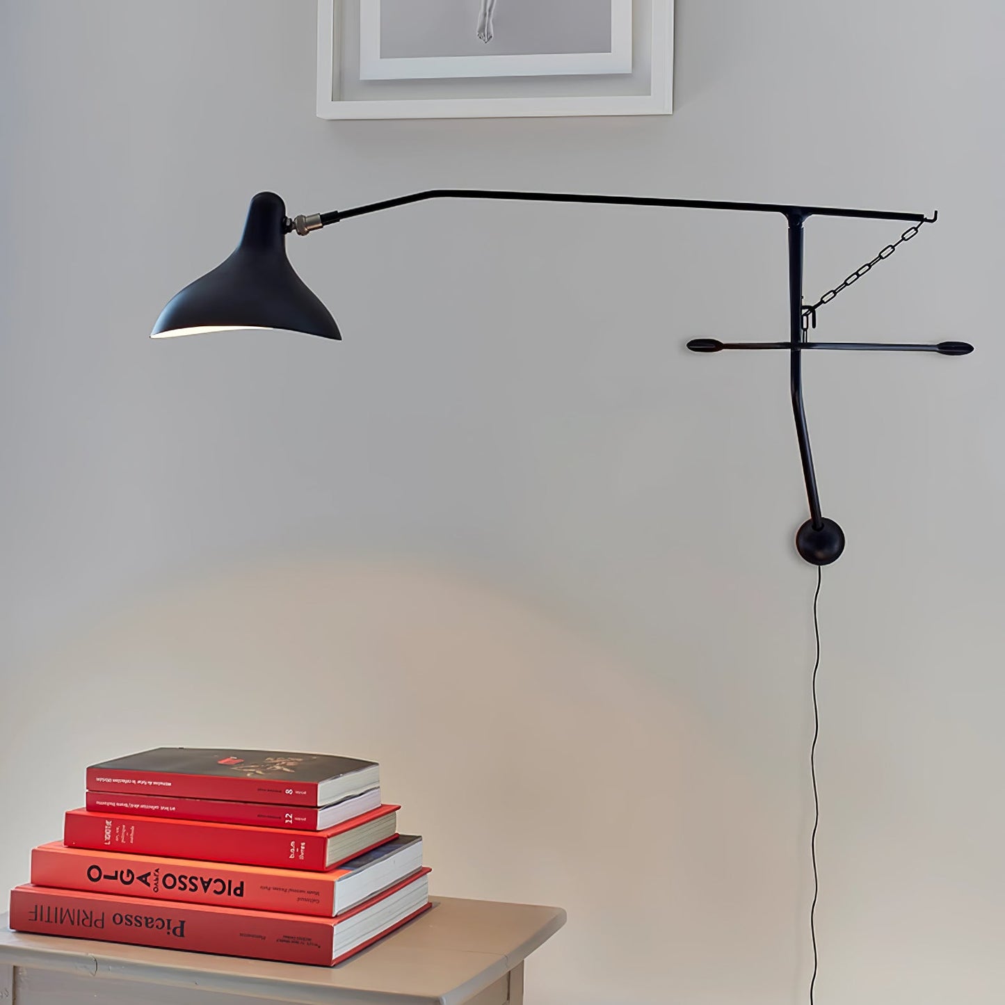 Mantis Arm Wall Lamp Black Metal LED Indoor Light