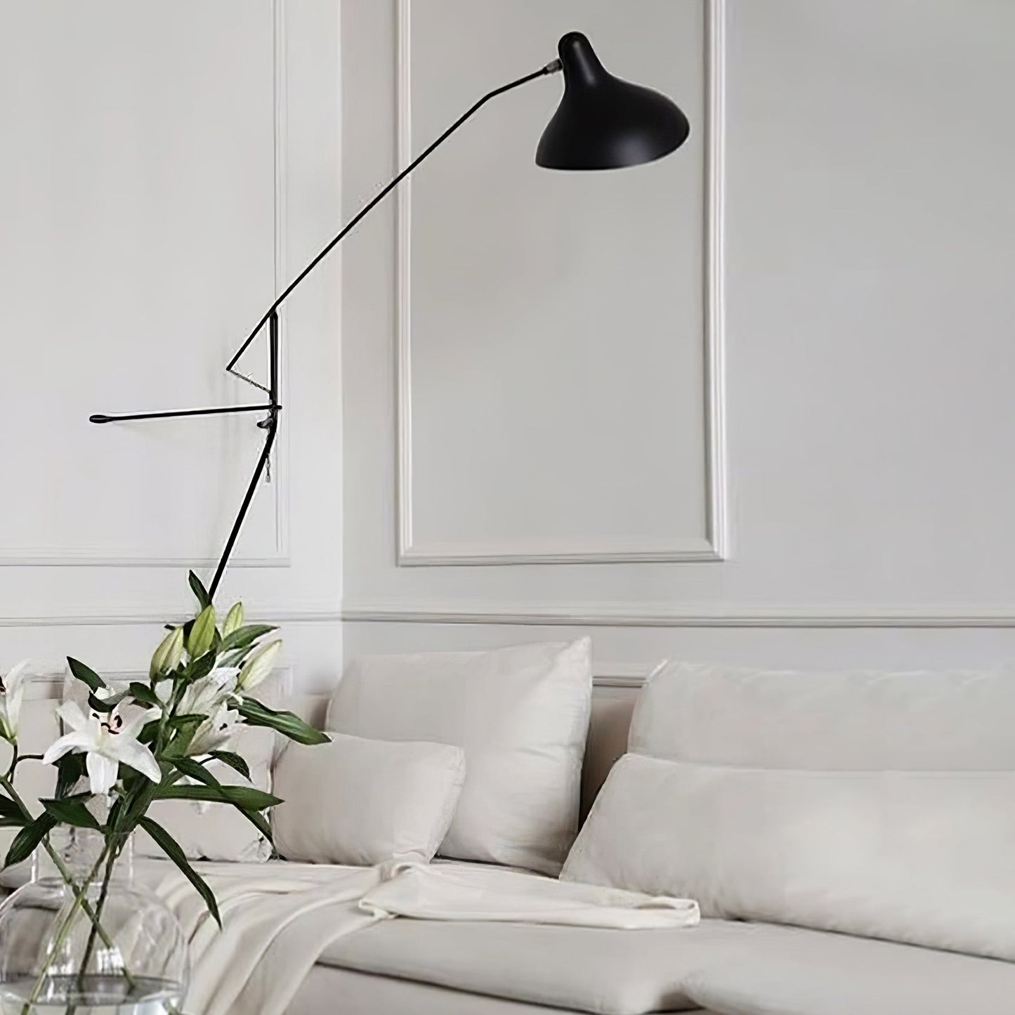 Mantis Arm Wall Lamp Black Metal LED Indoor Light