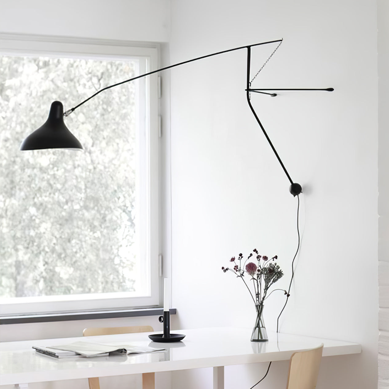Mantis Arm Wall Lamp Black Metal LED Indoor Light