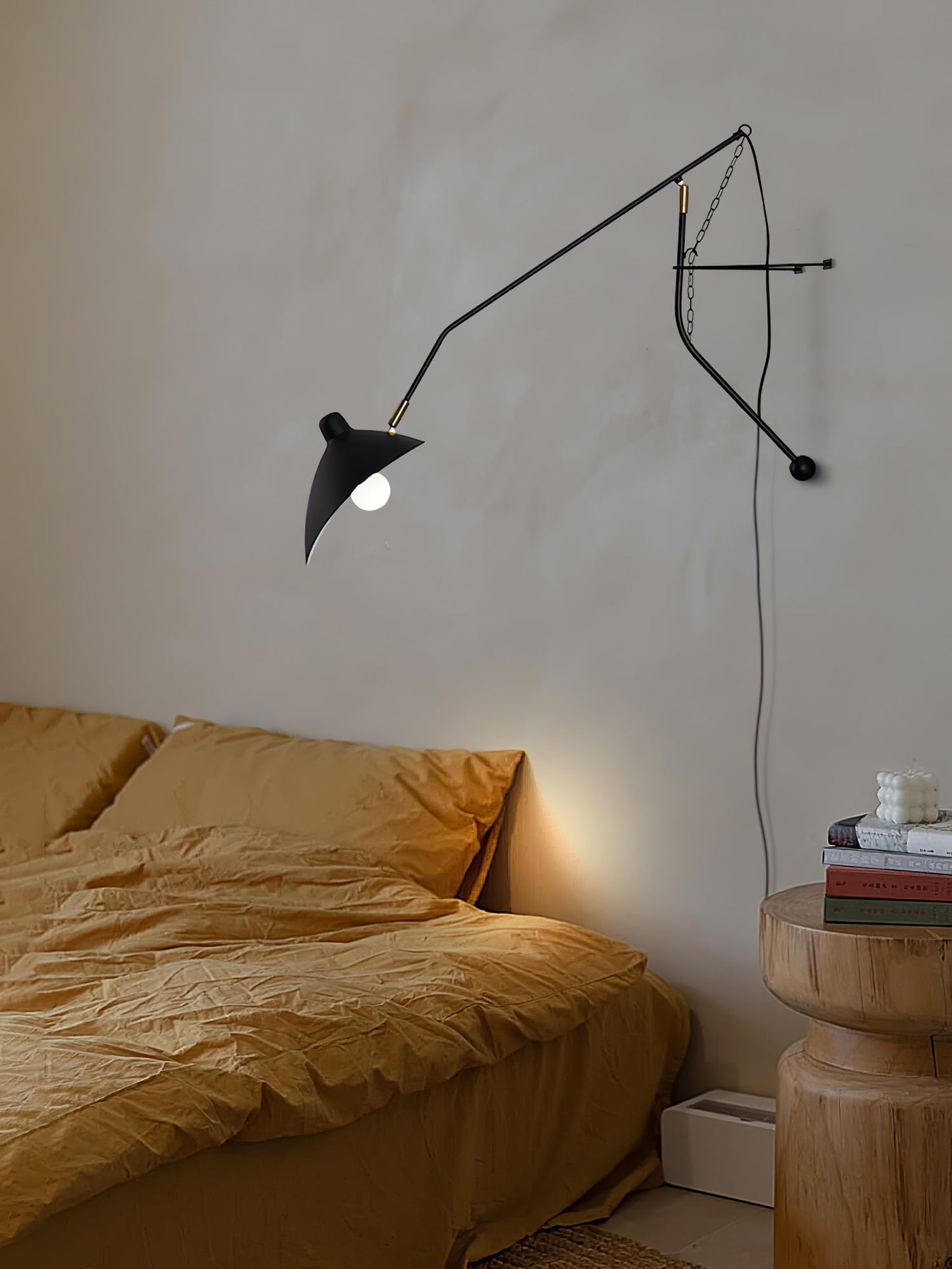 Mantis Arm Wall Lamp Black Metal LED Indoor Light